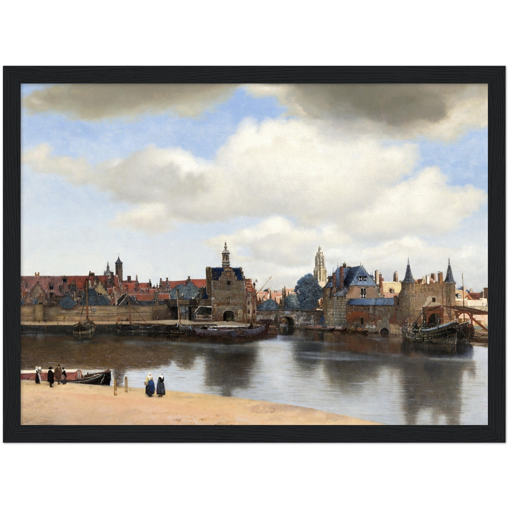 Johannes Vermeer, Home Decor good Canvas Wall Art Print, View of Delft, Baroque Fine Art Canvas, Framed