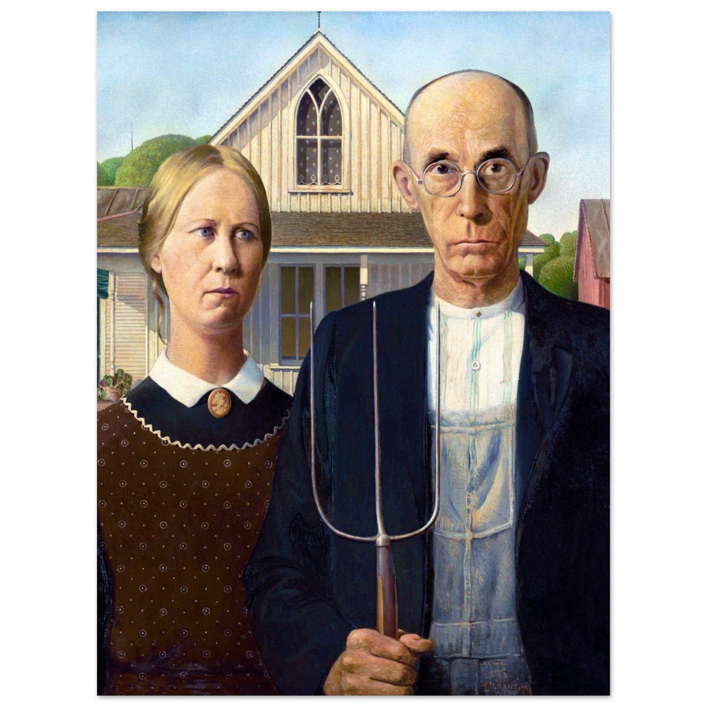 American Gothic by Grant Wood (1930) - Print Material - Master's Gaze