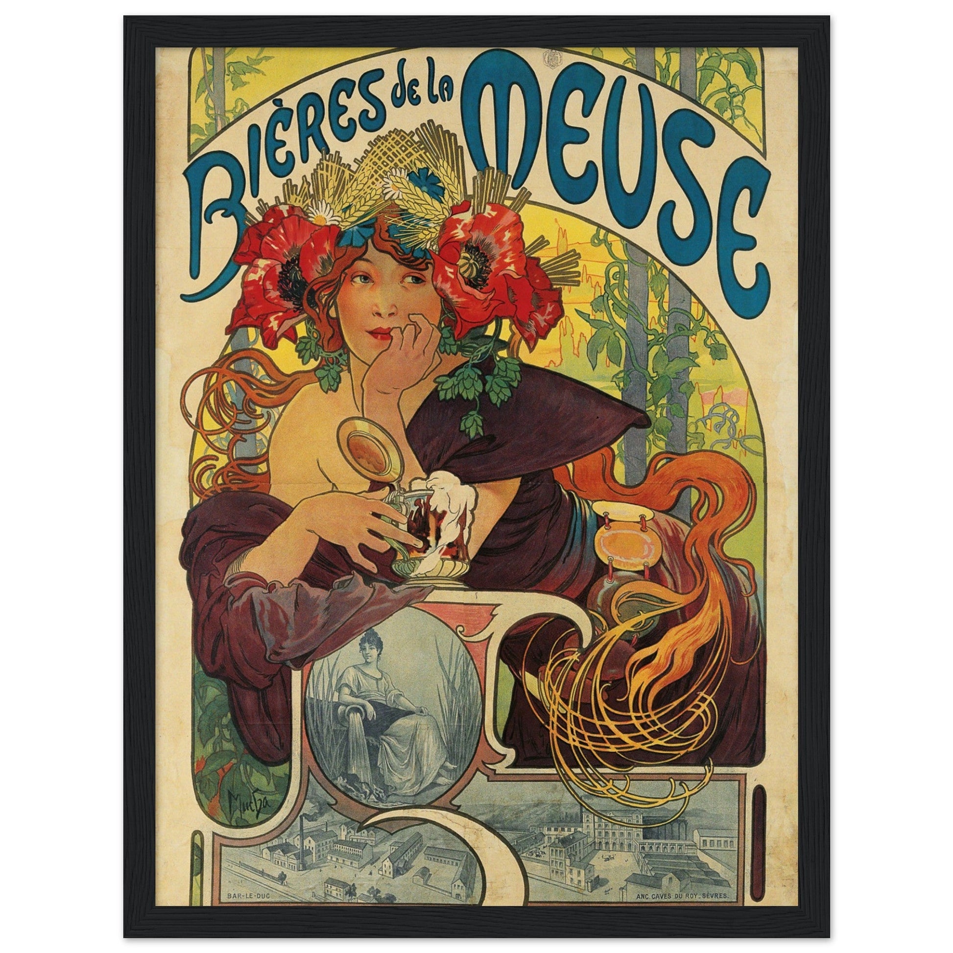 Bières De La Meuse (1897) by Alphonse Mucha - Print Material - Master's Gaze