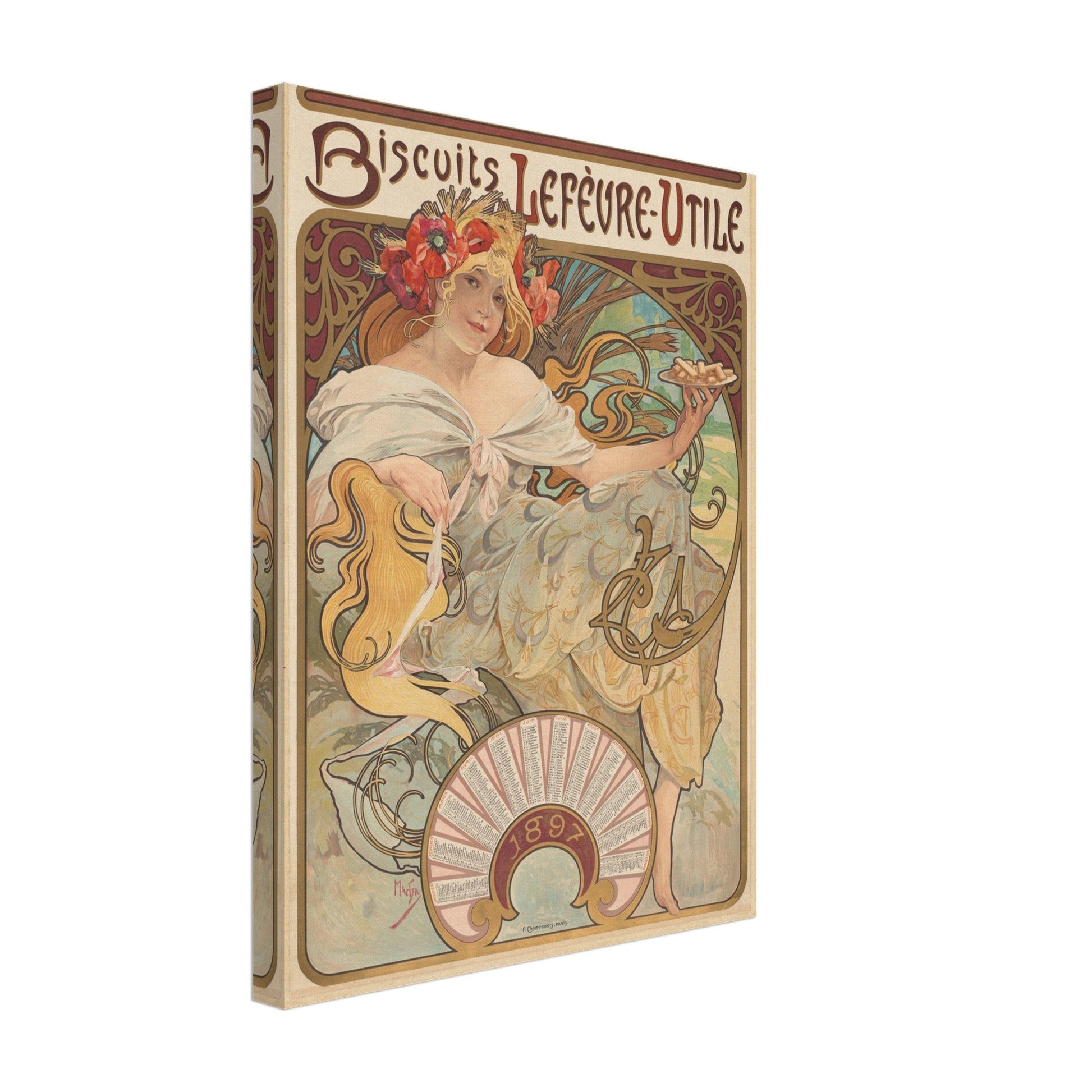 Biscuits Lefèvre-Utile (1896) by Alphonse Mucha - Print Material - Master's Gaze