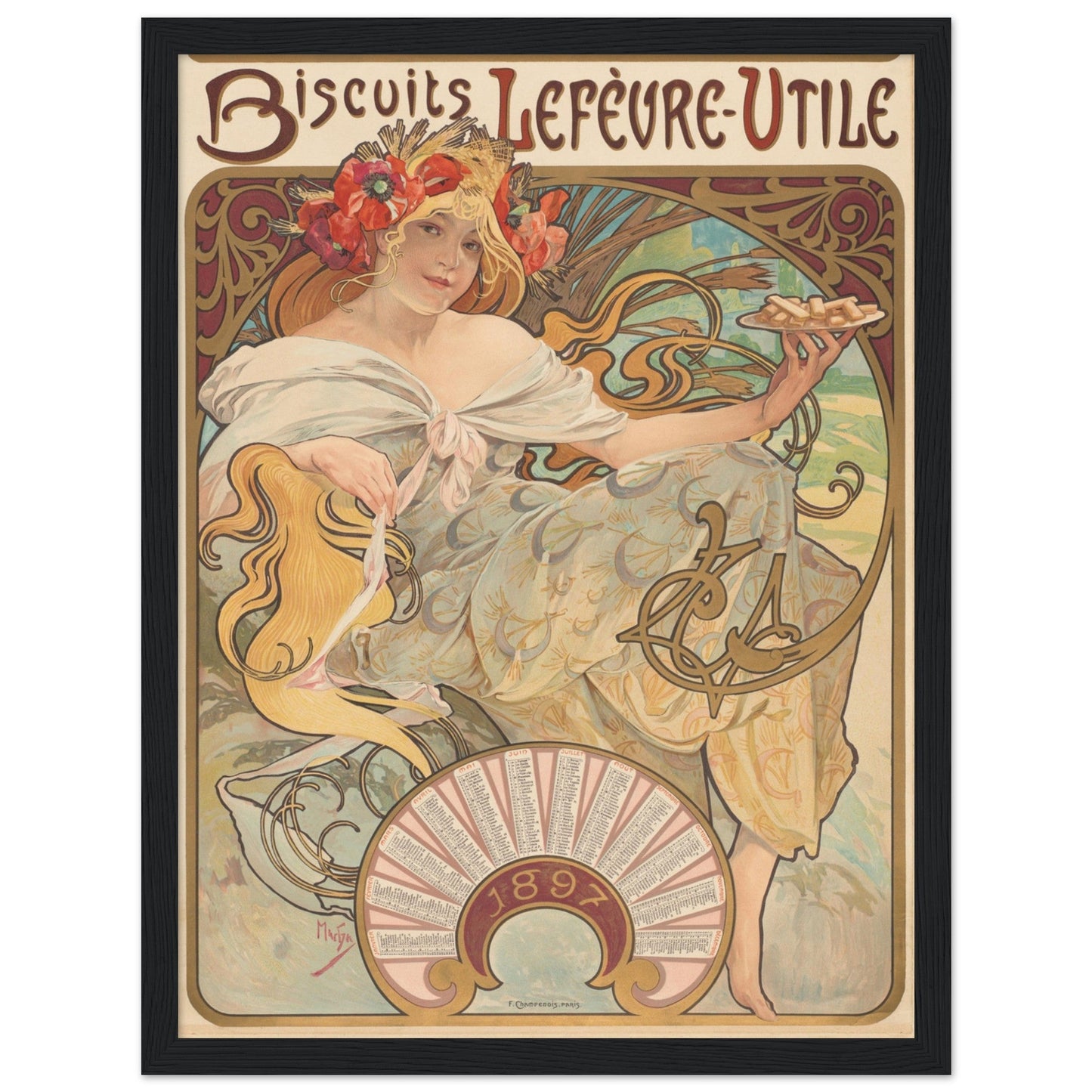 Biscuits Lefèvre-Utile (1896) by Alphonse Mucha - Print Material - Master's Gaze