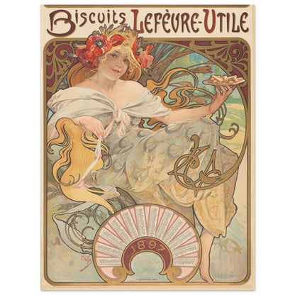 Biscuits Lefèvre-Utile (1896) by Alphonse Mucha - Print Material - Master's Gaze