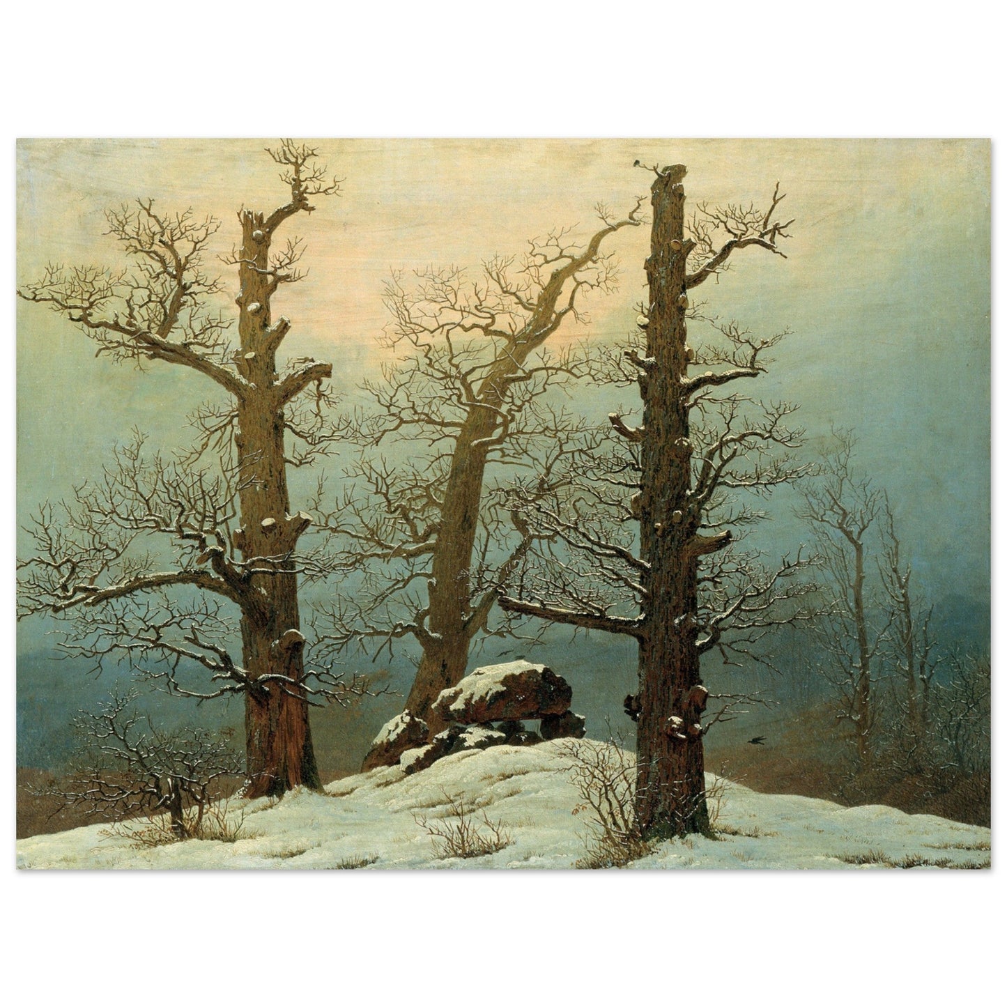 Cairn in Snow by Caspar David Friedrich - Print Material - Master's Gaze