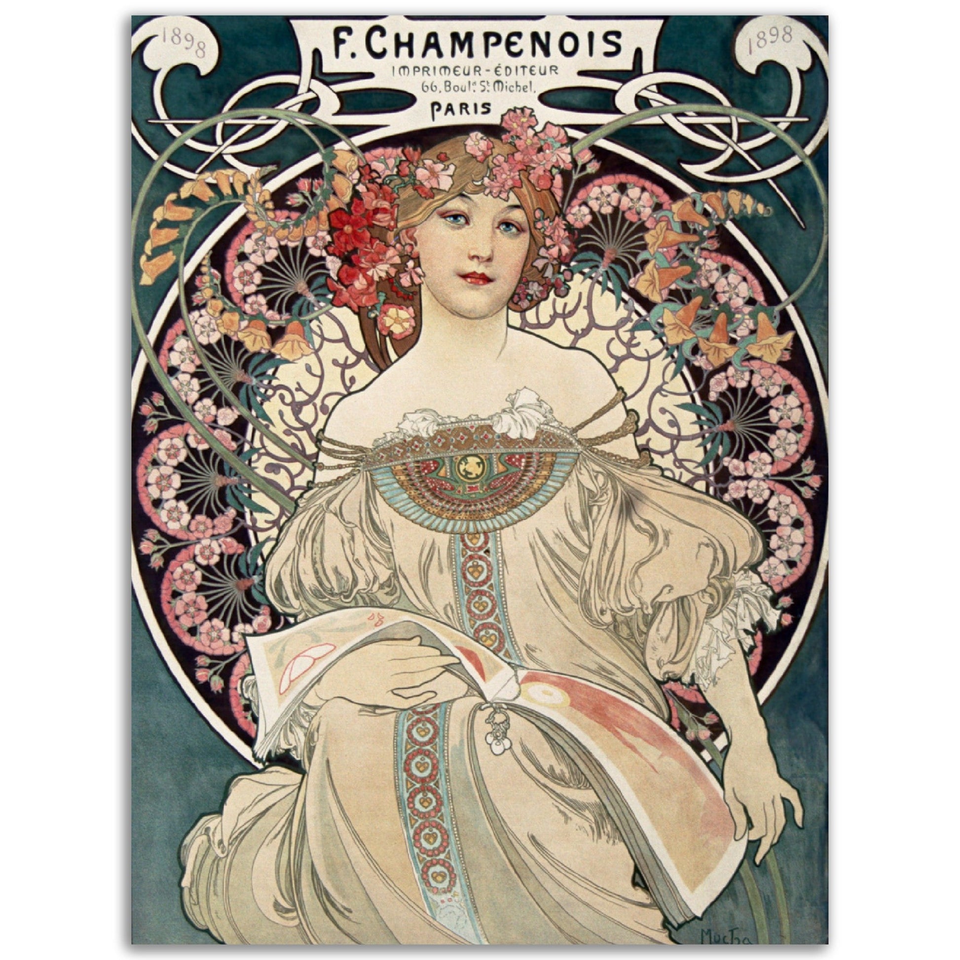 F. Champenois Imprimeur Editeur (1897) by Alphonse Mucha - Print Material - Master's Gaze