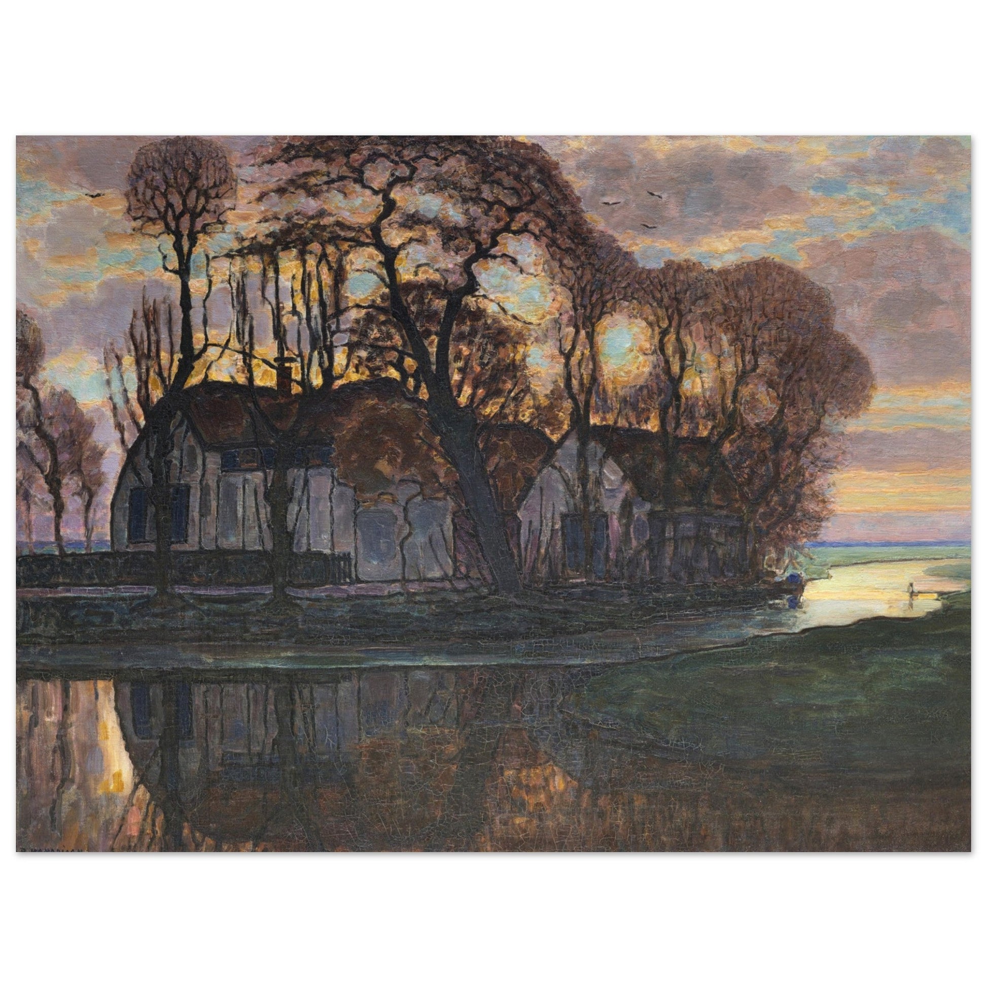 Farm Near Duivendrecht, in the Evening (About 1916) by Piet Mondrian - Print Material - Master's Gaze