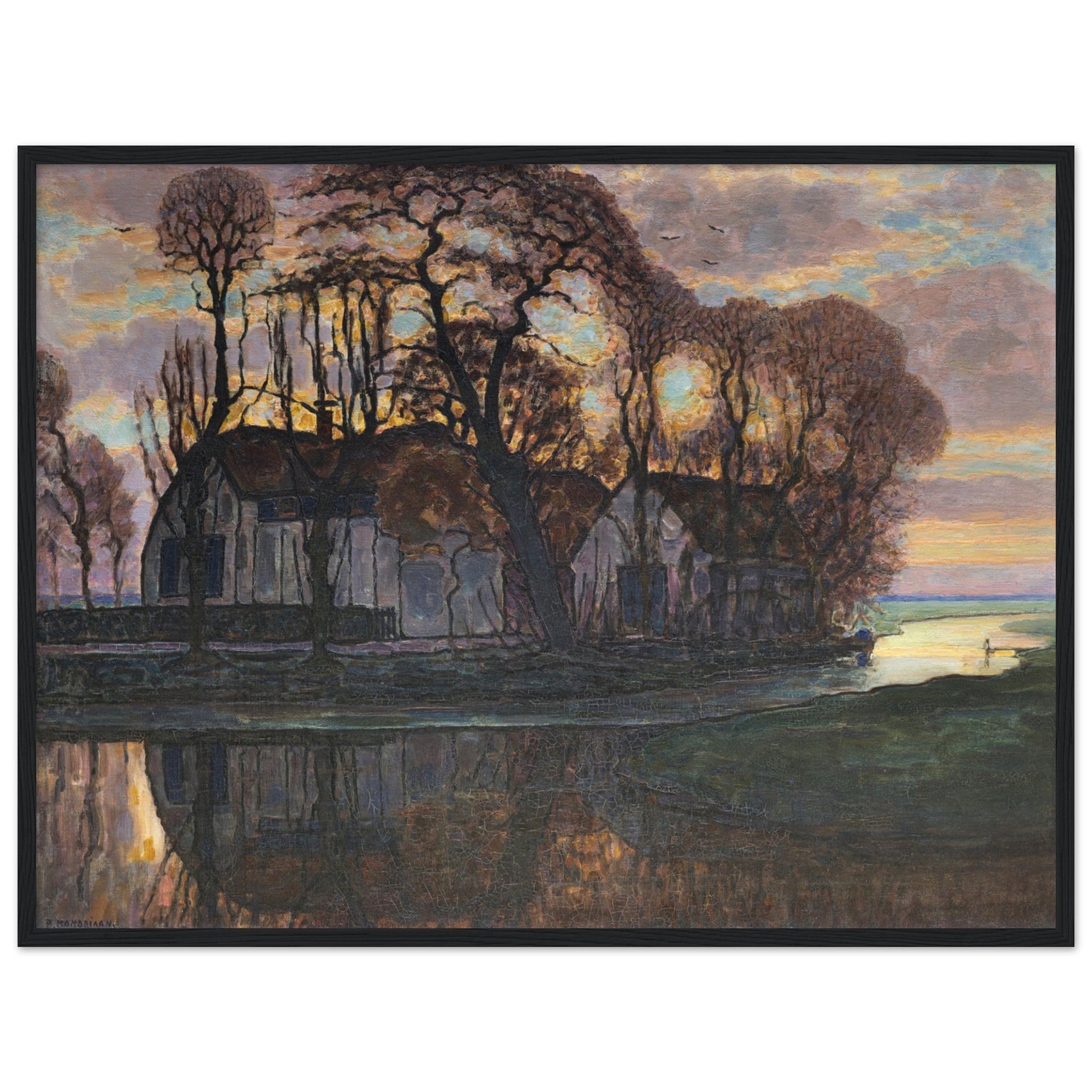 Farm Near Duivendrecht, in the Evening (About 1916) by Piet Mondrian - Print Material - Master's Gaze