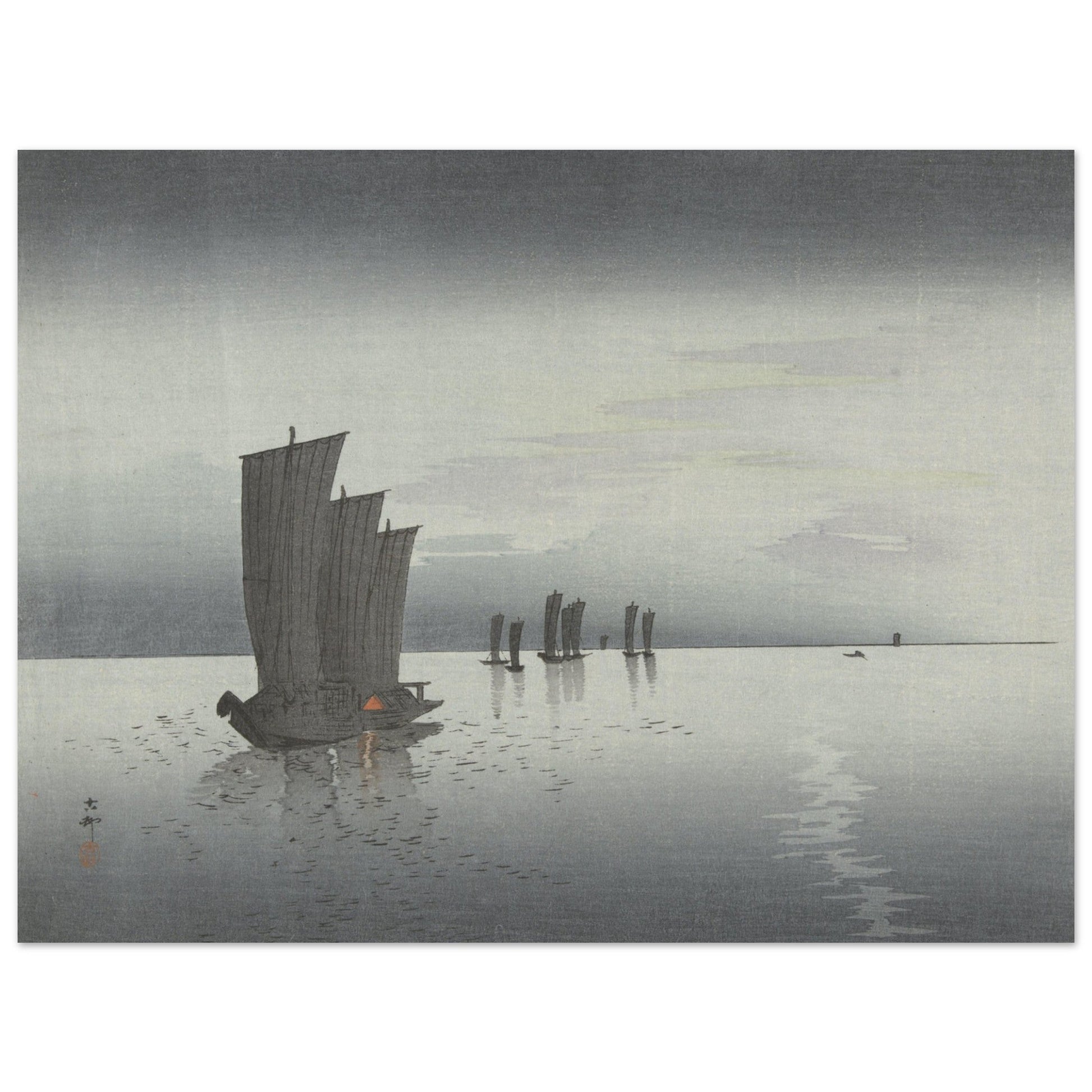 Fishing boats (1900 - 1945) by Ohara Koson - Print Material - Master's Gaze