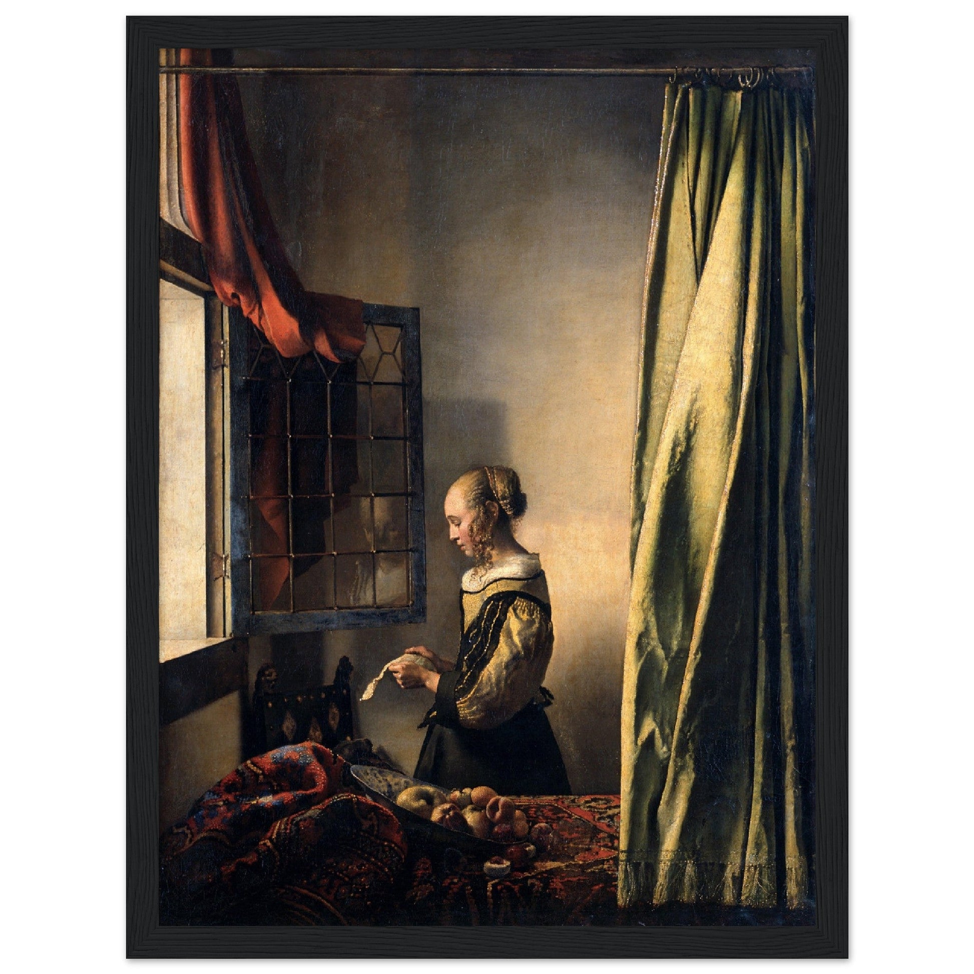 Girl Reading A Letter By An Open Window by Johannes Vermeer - Print Material - Master's Gaze