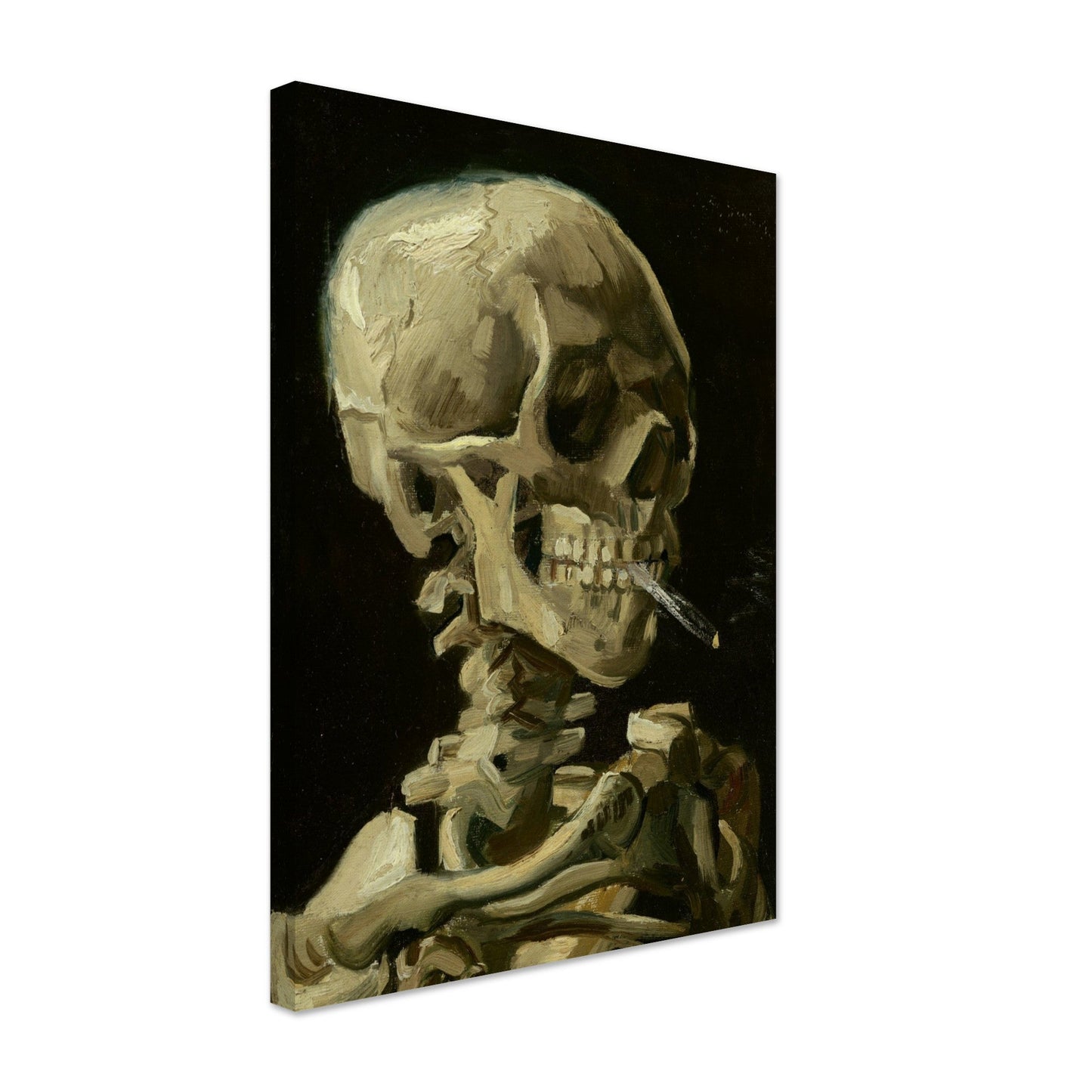 Head Of A Skeleton With A Burning Cigarette by Van Gogh - Print Material - Master's Gaze