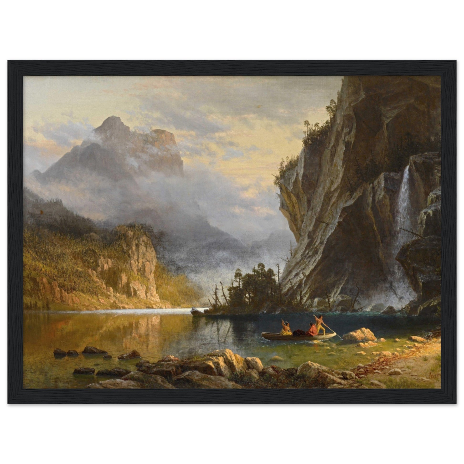 Indians Spear Fishing (1862) by Albert Bierstadt - Print Material - Master's Gaze