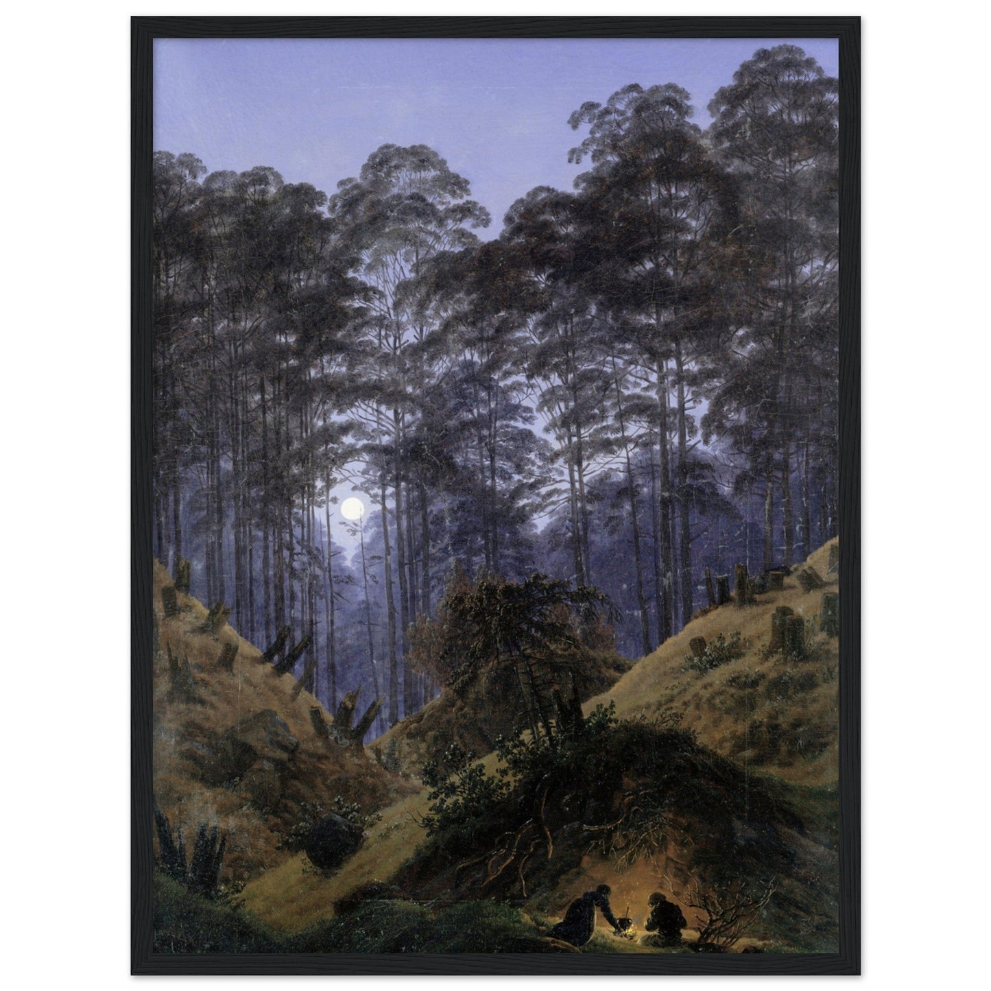 Inside the forest in the moonlight (circa 1823) by Caspar David Friedrich - Print Material - Master's Gaze