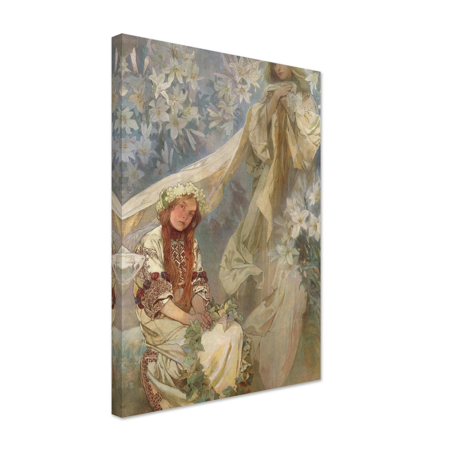 Madonna of the Lilies (1905) by Alphonse Mucha - Print Material - Master's Gaze