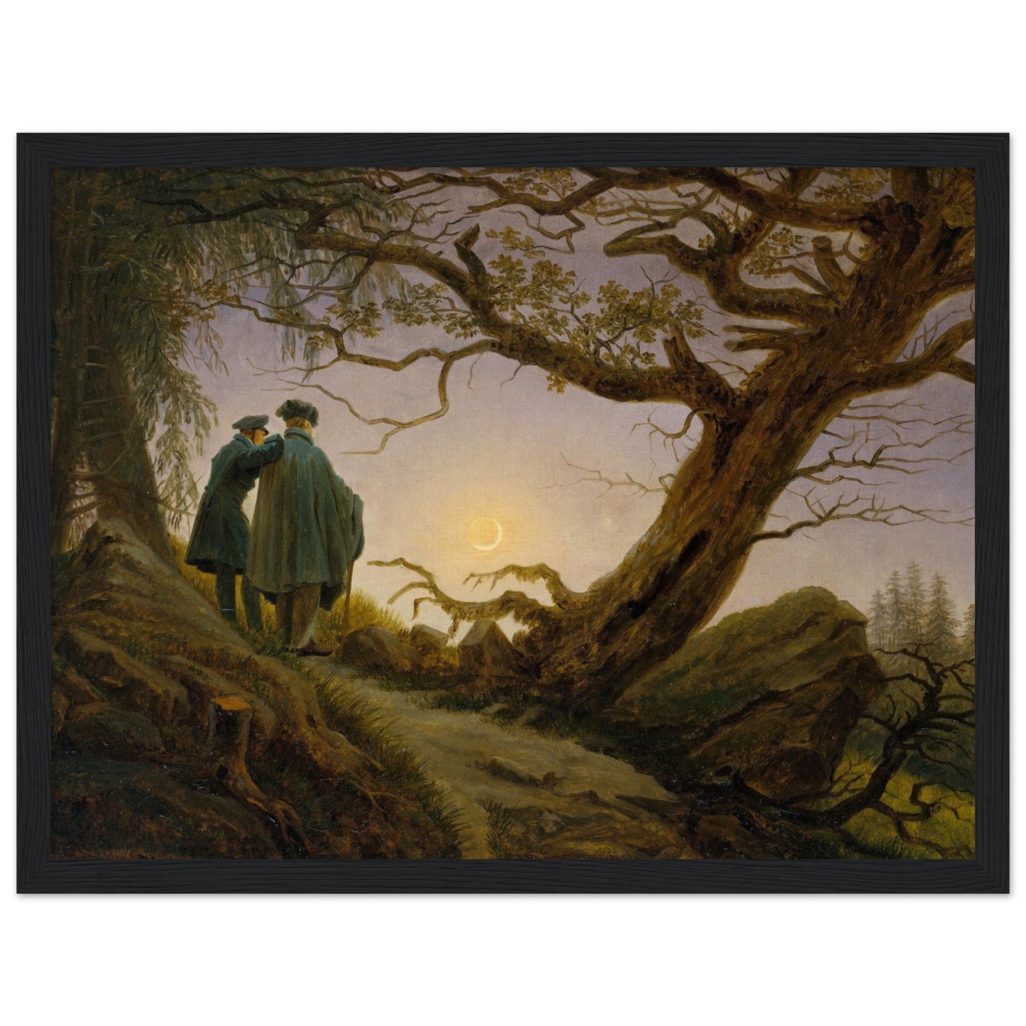 Man and Woman contemplating the moon (circa 1824) by Caspar David Friedrich - Print Material - Master's Gaze