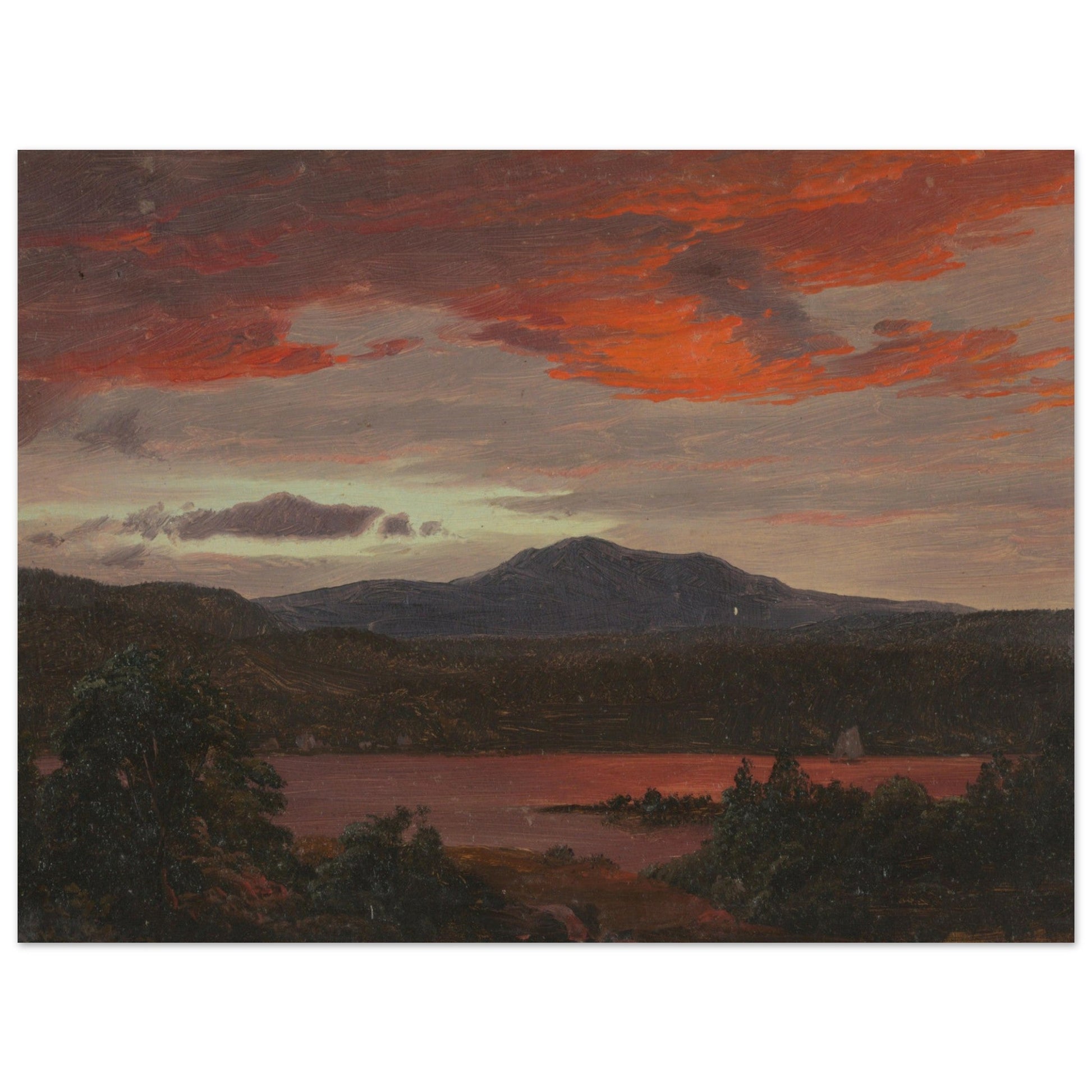 Mount Katahdin from Lake Katahdin, Maine (ca. 1853) by Frederic Edwin Church - Print Material - Master's Gaze