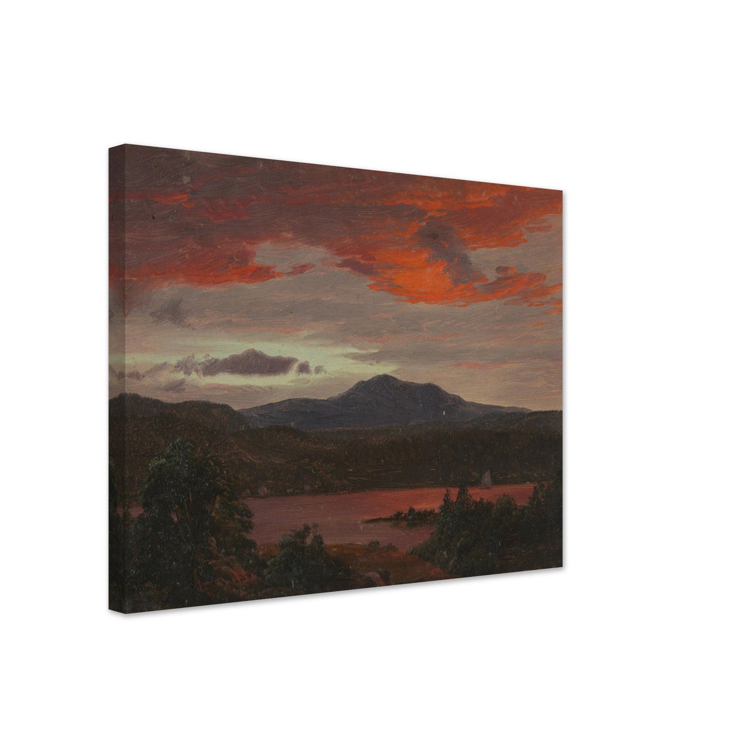 Mount Katahdin from Lake Katahdin, Maine (ca. 1853) by Frederic Edwin Church - Print Material - Master's Gaze