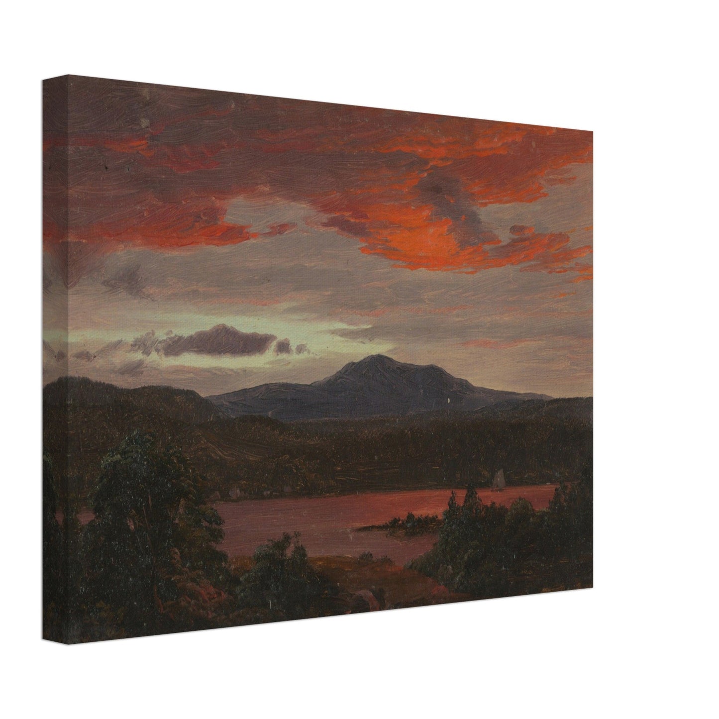 Mount Katahdin from Lake Katahdin, Maine (ca. 1853) by Frederic Edwin Church - Print Material - Master's Gaze