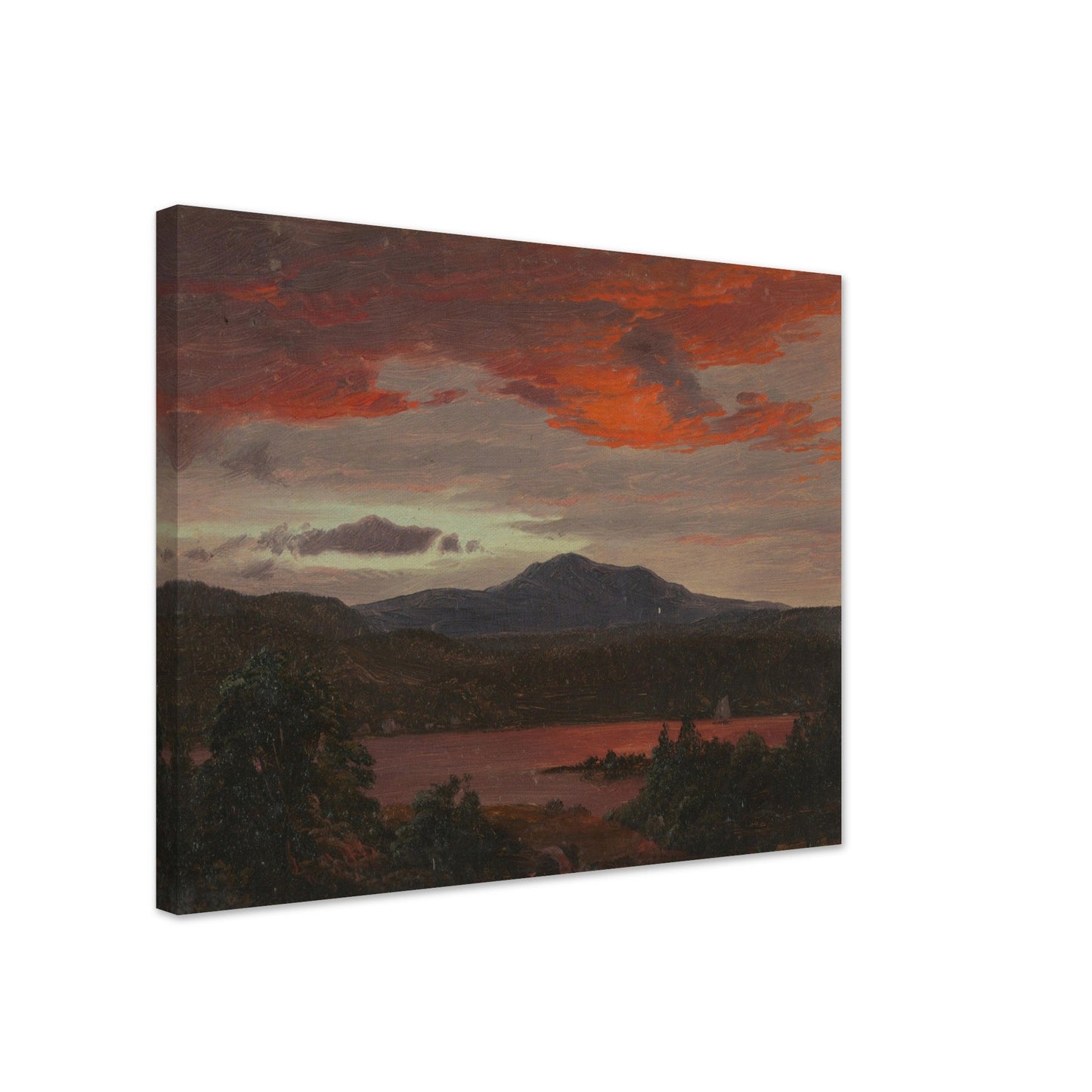 Mount Katahdin from Lake Katahdin, Maine (ca. 1853) by Frederic Edwin Church - Print Material - Master's Gaze