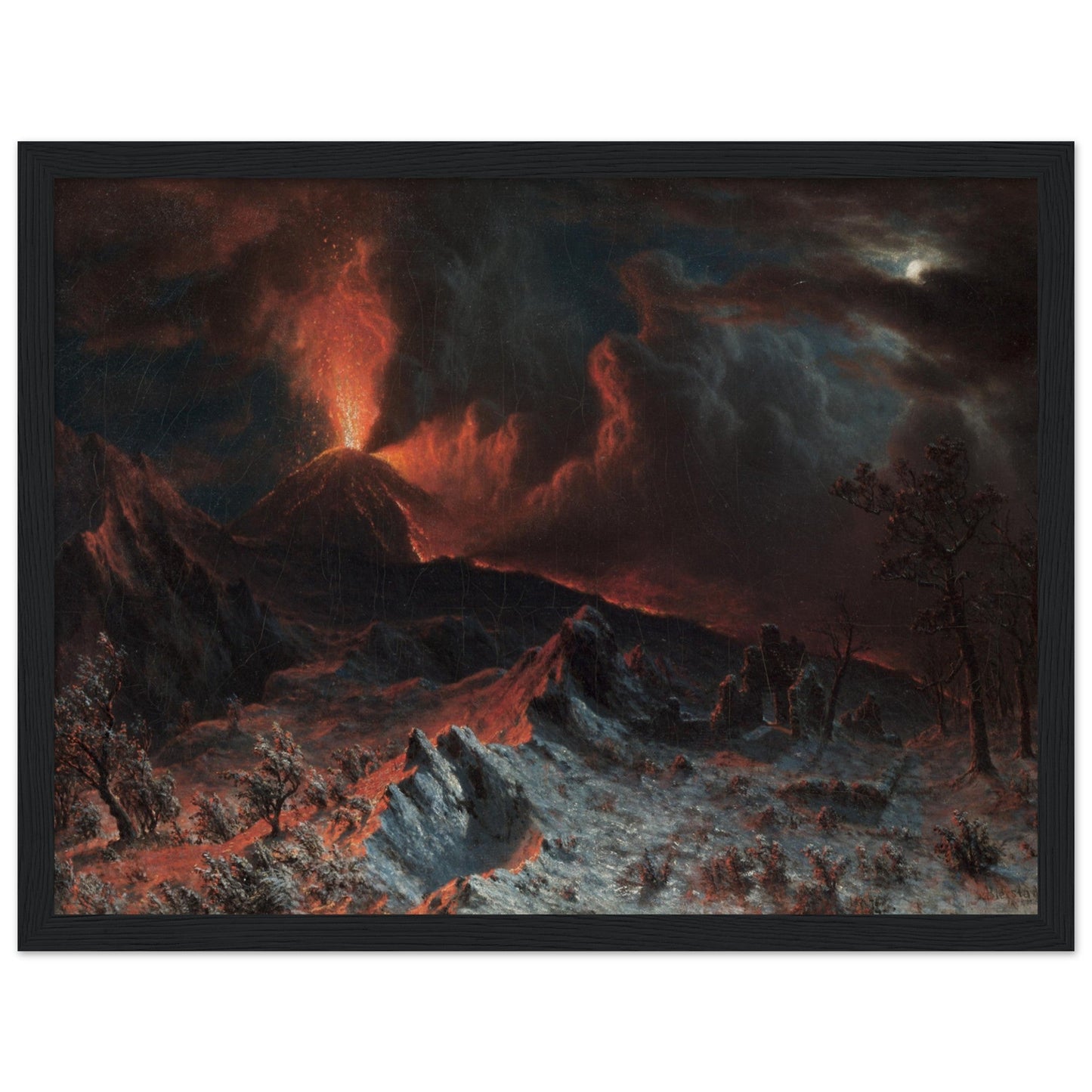 Mount Vesuvius at Midnight (1868) by Albert Bierstadt - Print Material - Master's Gaze