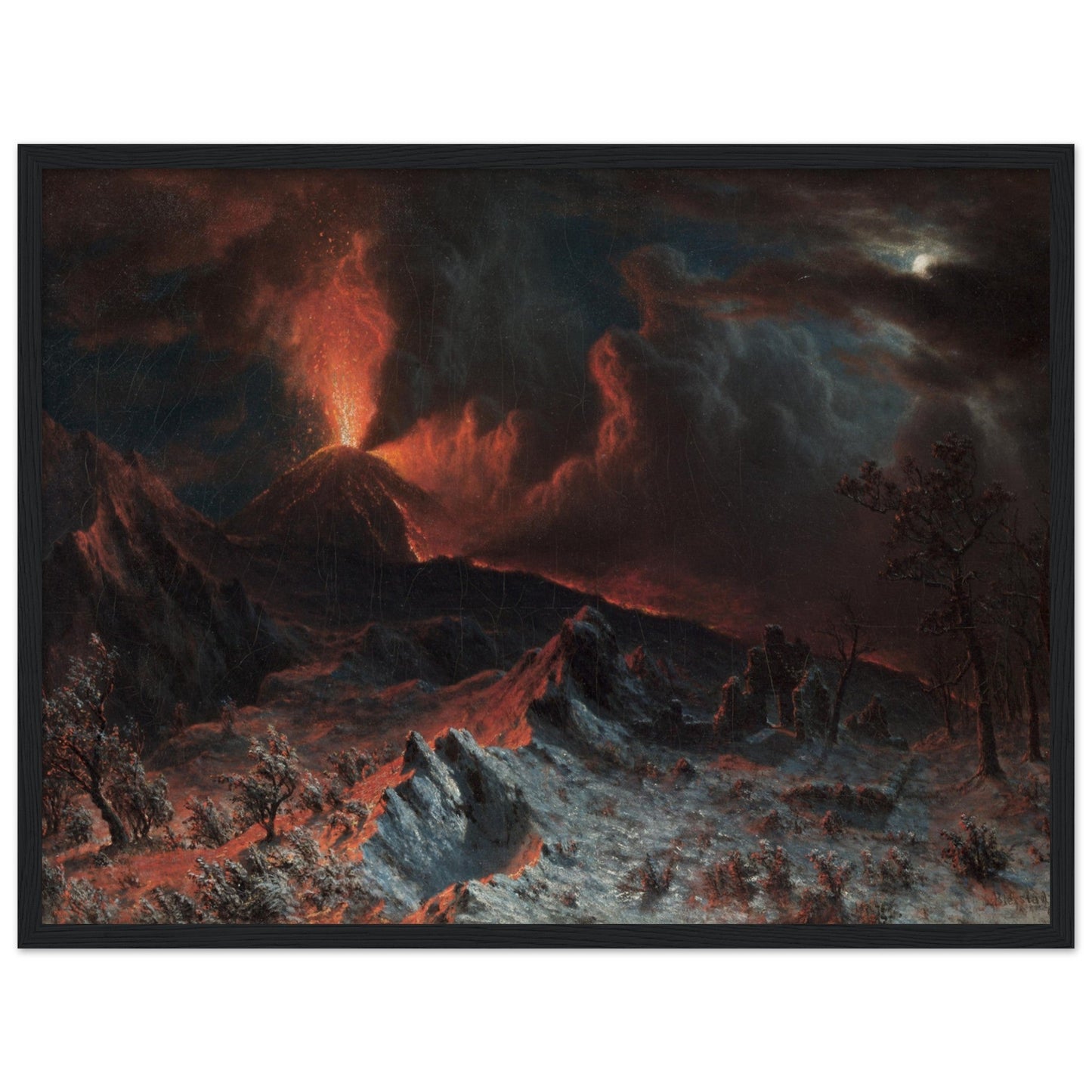 Mount Vesuvius at Midnight (1868) by Albert Bierstadt - Print Material - Master's Gaze