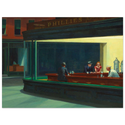 Nighthawks by Edward Hopper (1942) - Print Material - Master's Gaze