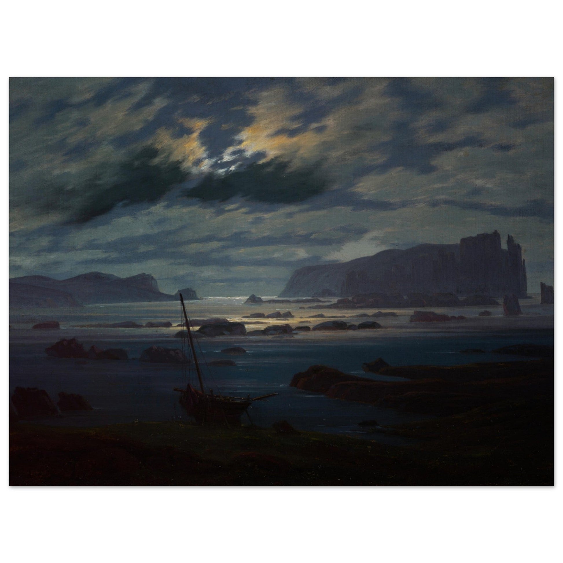 Northern Sea in the Moonlight (between 1823 and 1824) by Caspar David Friedrich - Print Material - Master's Gaze