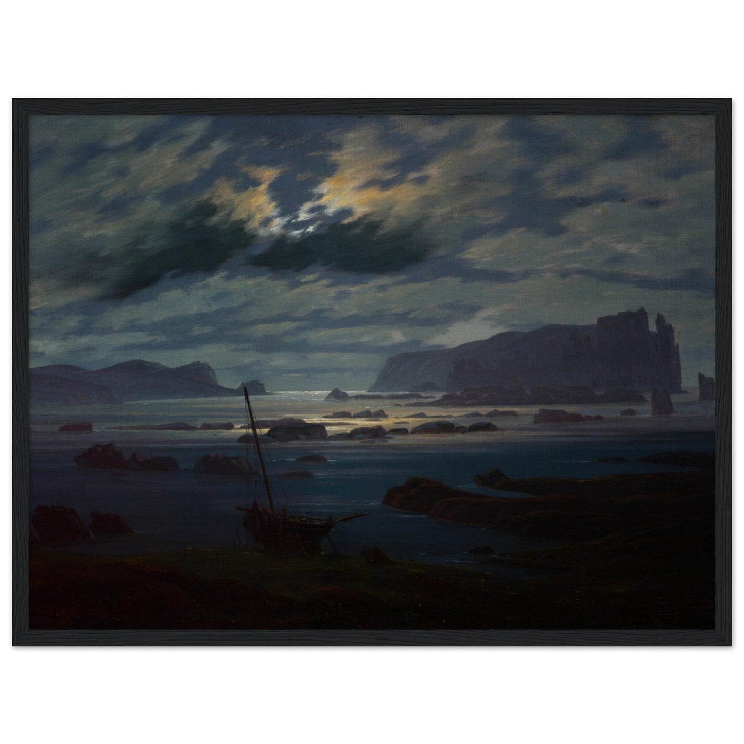 Northern Sea in the Moonlight (between 1823 and 1824) by Caspar David Friedrich - Print Material - Master's Gaze