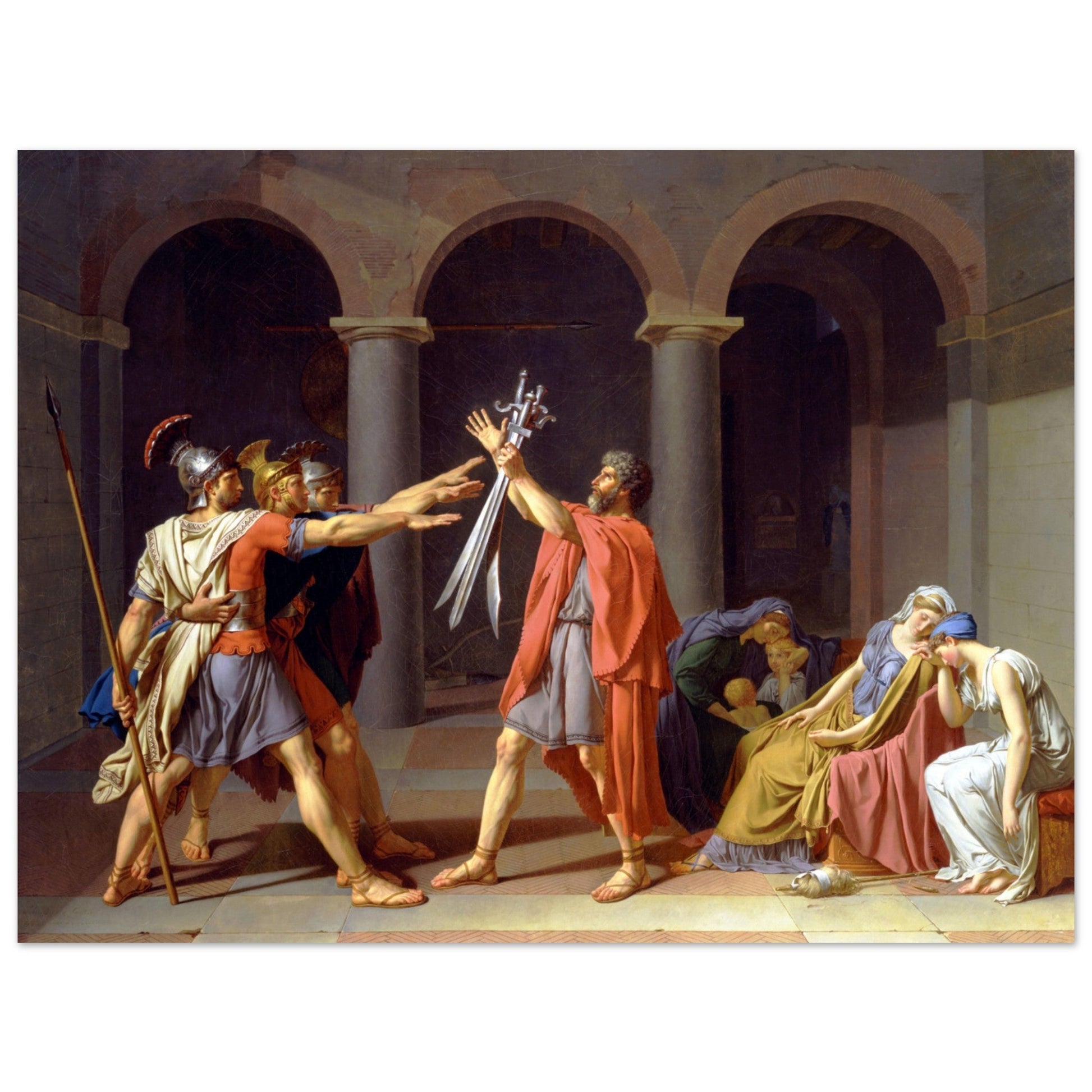 Oath Of The Horatii by Jacques Louis David - Print Material - Master's Gaze