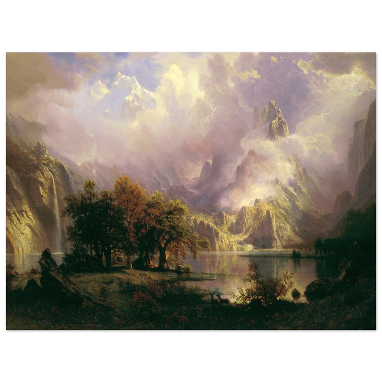 Rocky Mountain Landscape by Albert Bierstadt - Print Material - Master's Gaze