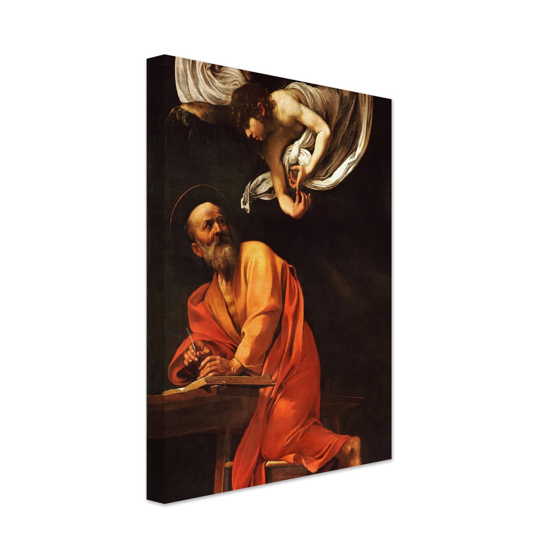 Saint Matthew and the angel (circa 1602) by Caravaggio - Print Material - Master's Gaze