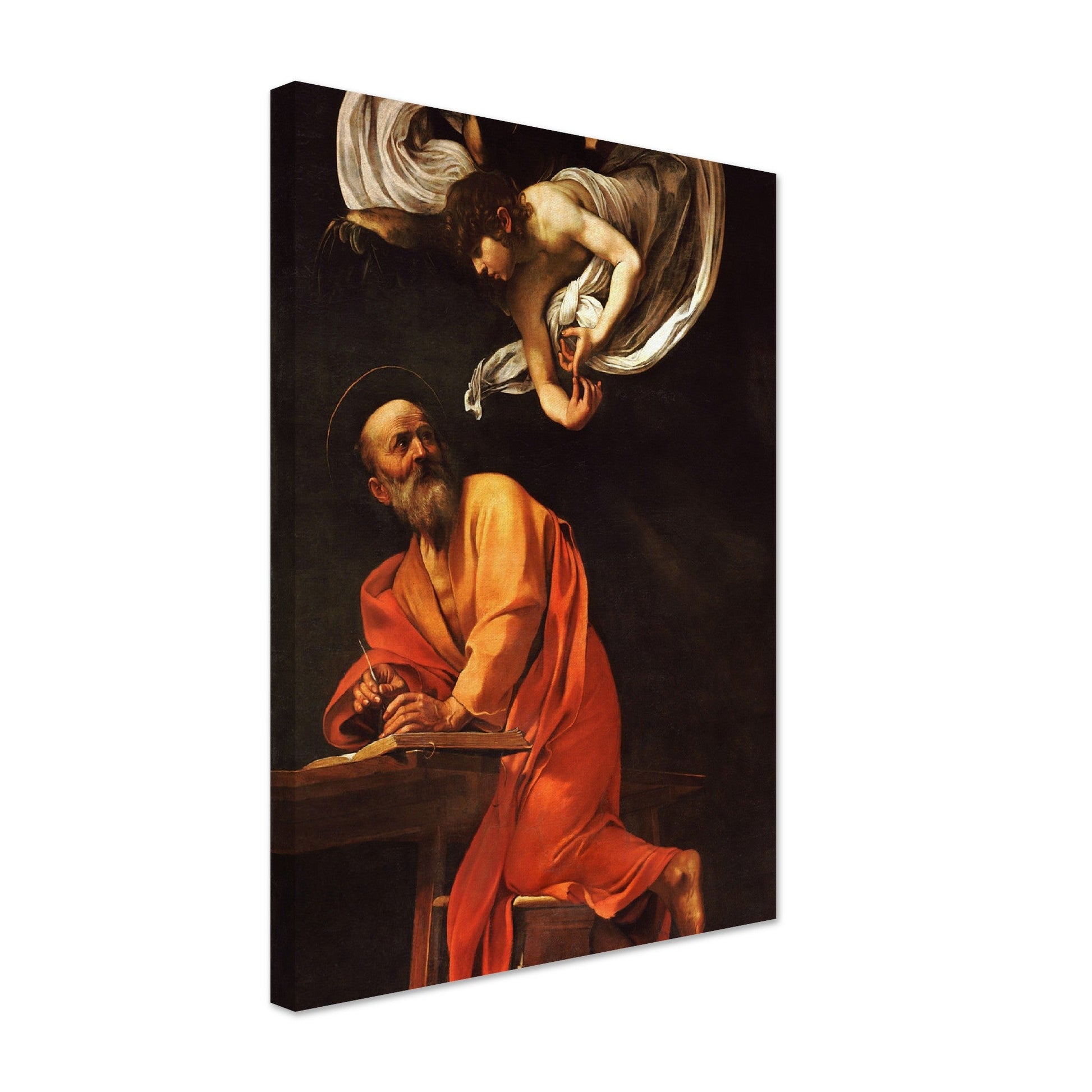 Saint Matthew and the angel (circa 1602) by Caravaggio - Print Material - Master's Gaze