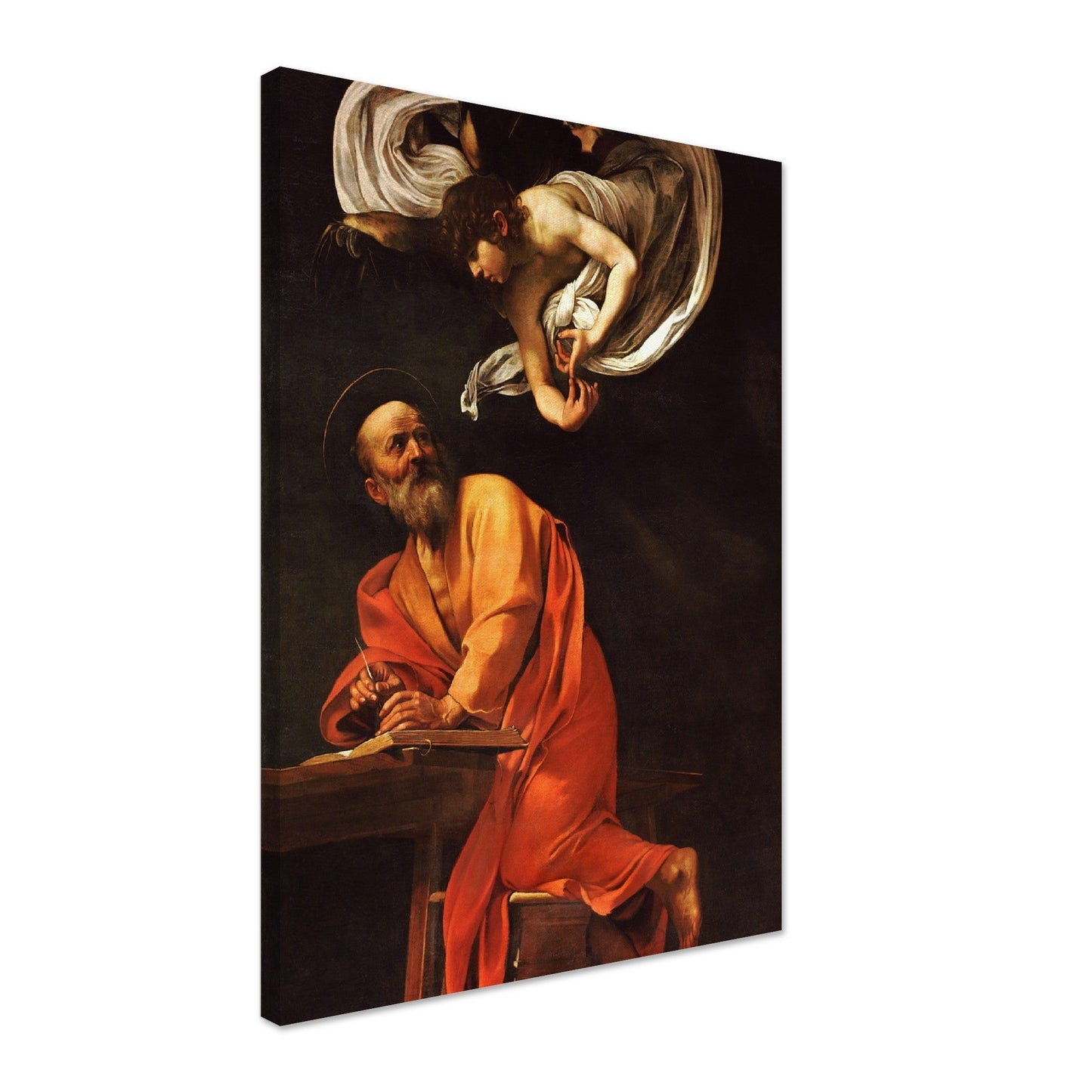 Saint Matthew and the angel (circa 1602) by Caravaggio - Print Material - Master's Gaze