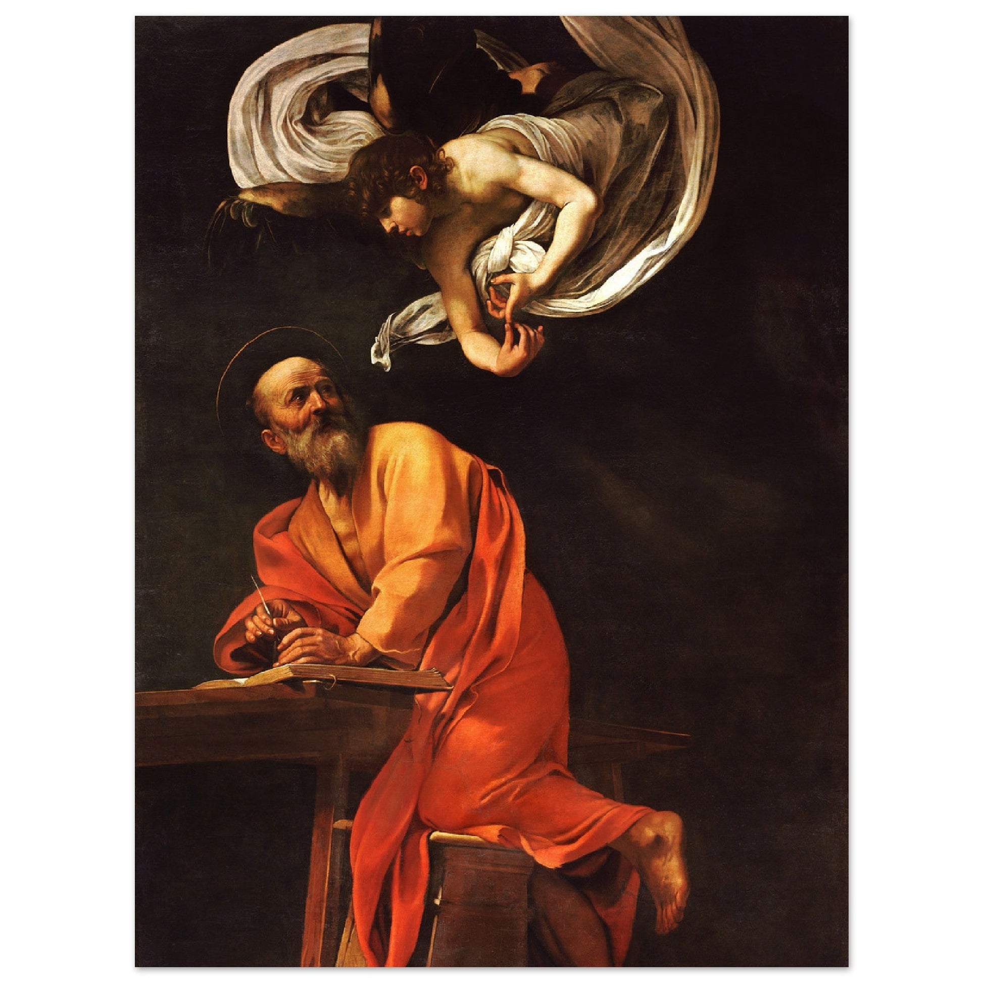 Saint Matthew and the angel (circa 1602) by Caravaggio