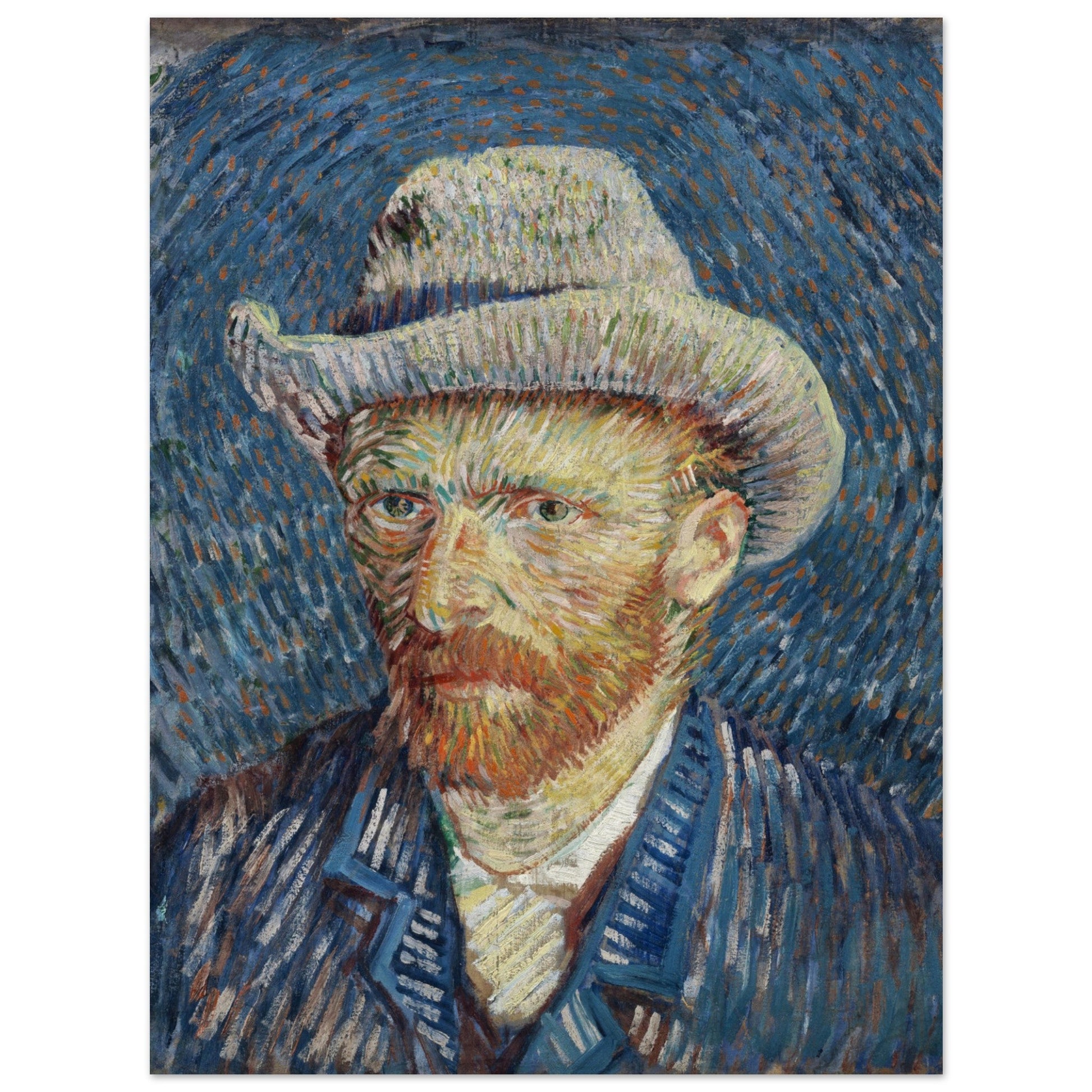 Self-portrait with grey felt hat (1887) by Van Gogh - Print Material - Master's Gaze