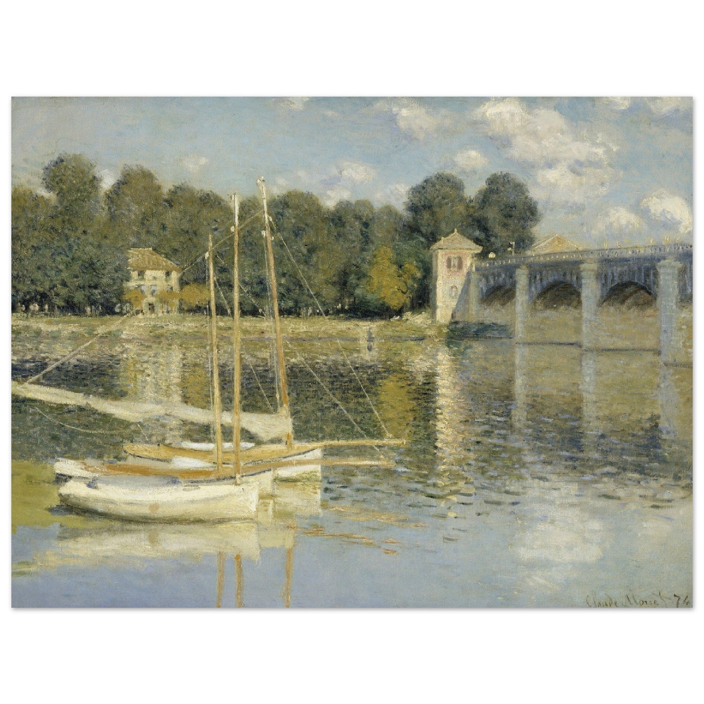 The Argenteuil Bridge (1874) by Claude Monet - Print Material - Master's Gaze