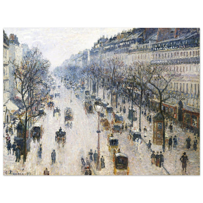 The Boulevard Montmartre on a Winter Morning by Camille Pissarro (1897) - Print Material - Master's Gaze