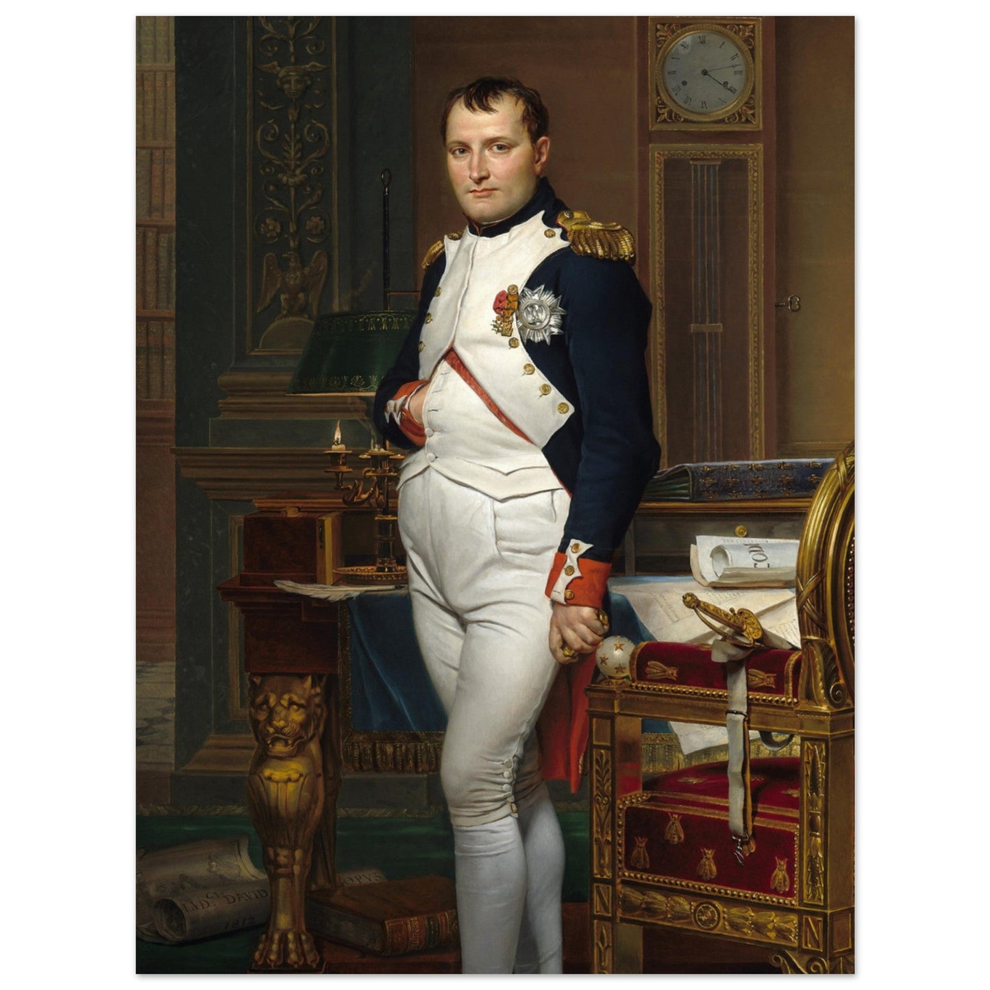 The Emperor Napoleon in His Study at the Tuileries (1812) by Jacques Louis David - Print Material - Master's Gaze