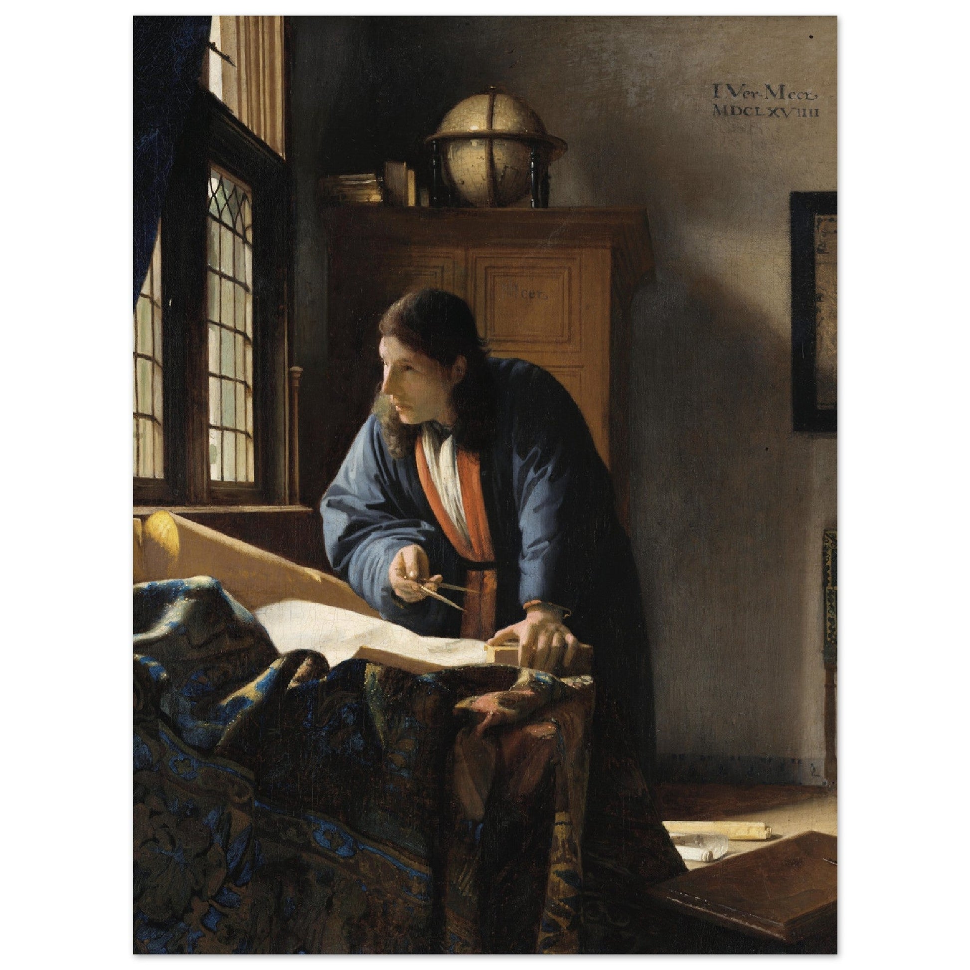 The Geographer (1669) by Johannes Vermeer - Print Material - Master's Gaze