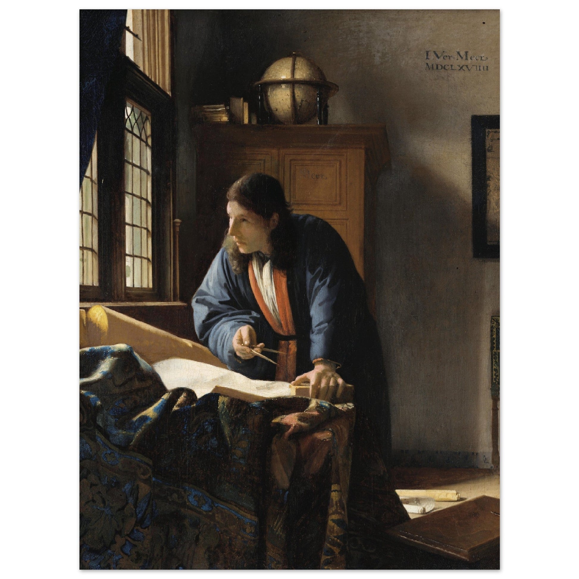 The Geographer (1669) by Johannes Vermeer - Print Material - Master's Gaze