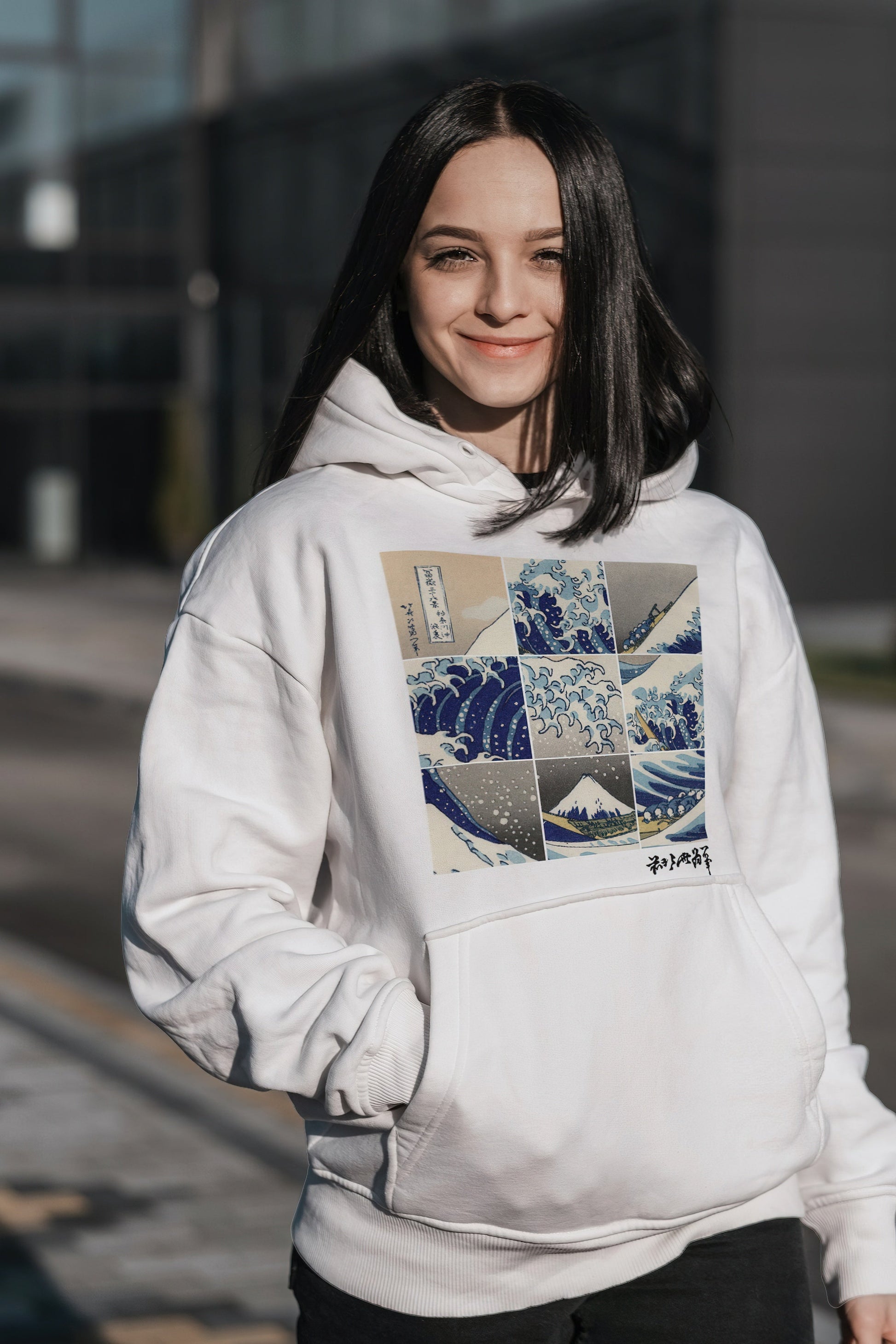 The Great Wave by Hokusai, Hoodie Art Apparel Collection - Print Material - Master's Gaze