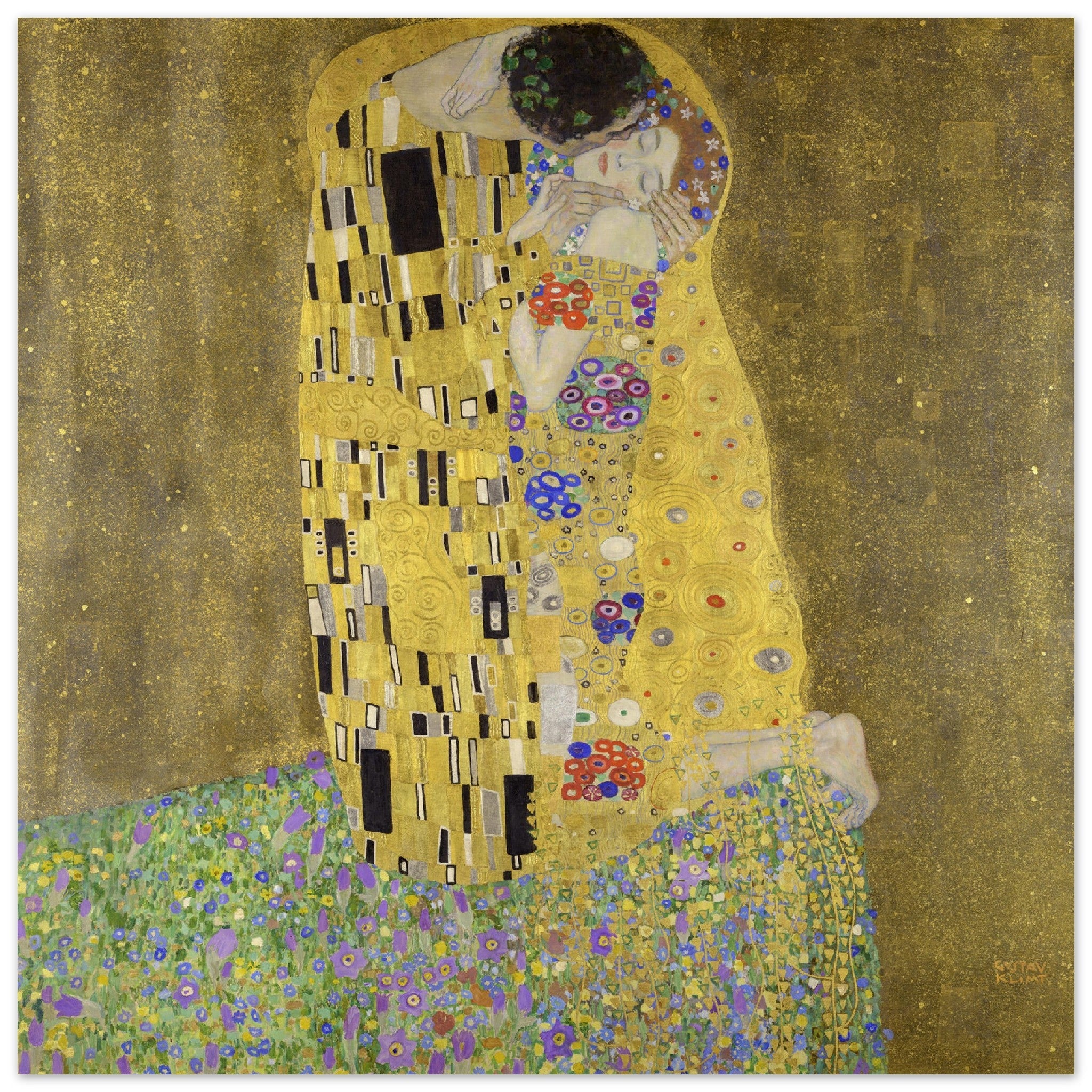 The kiss (lovers) (1908) by Gustav Klimt