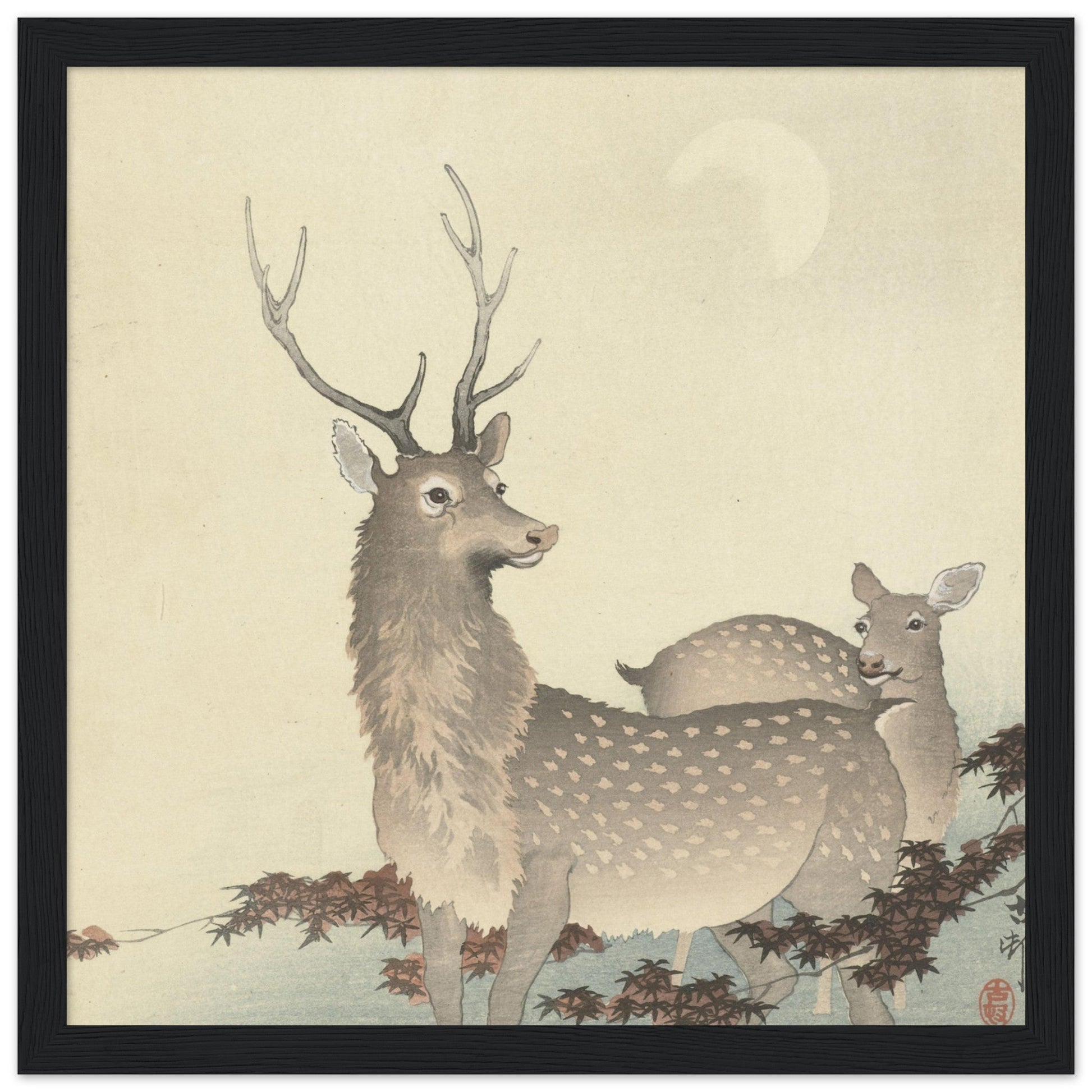 Two Deer (1900 - 1930) by Ohara Koson - Print Material - Master's Gaze