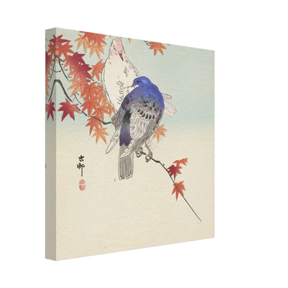 Two pigeons on autumnal branch (1900 - 1936) by Ohara Koson - Print Material - Master's Gaze