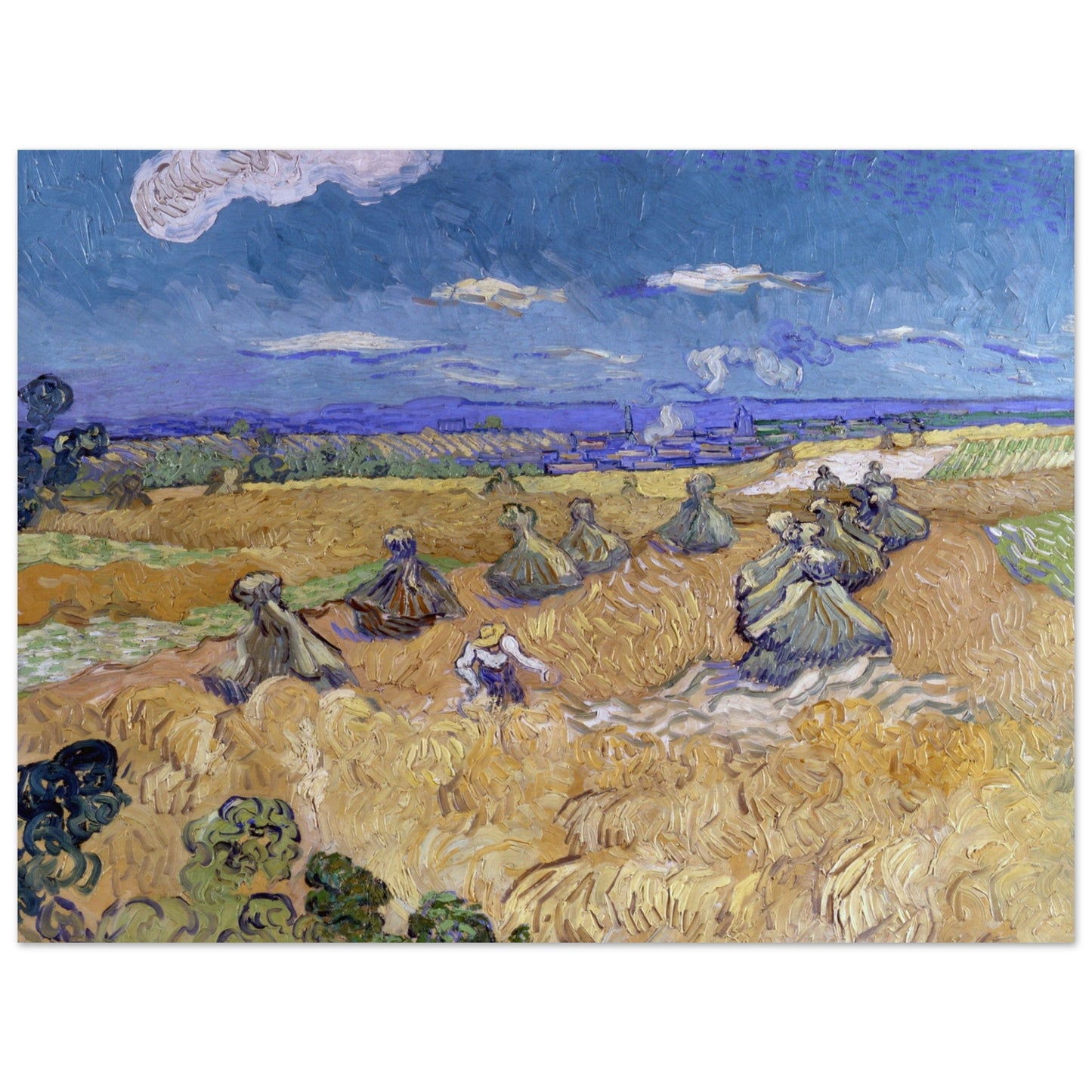 Wheat Fields with Reaper, Auvers by Van Gogh - Print Material - Master's Gaze