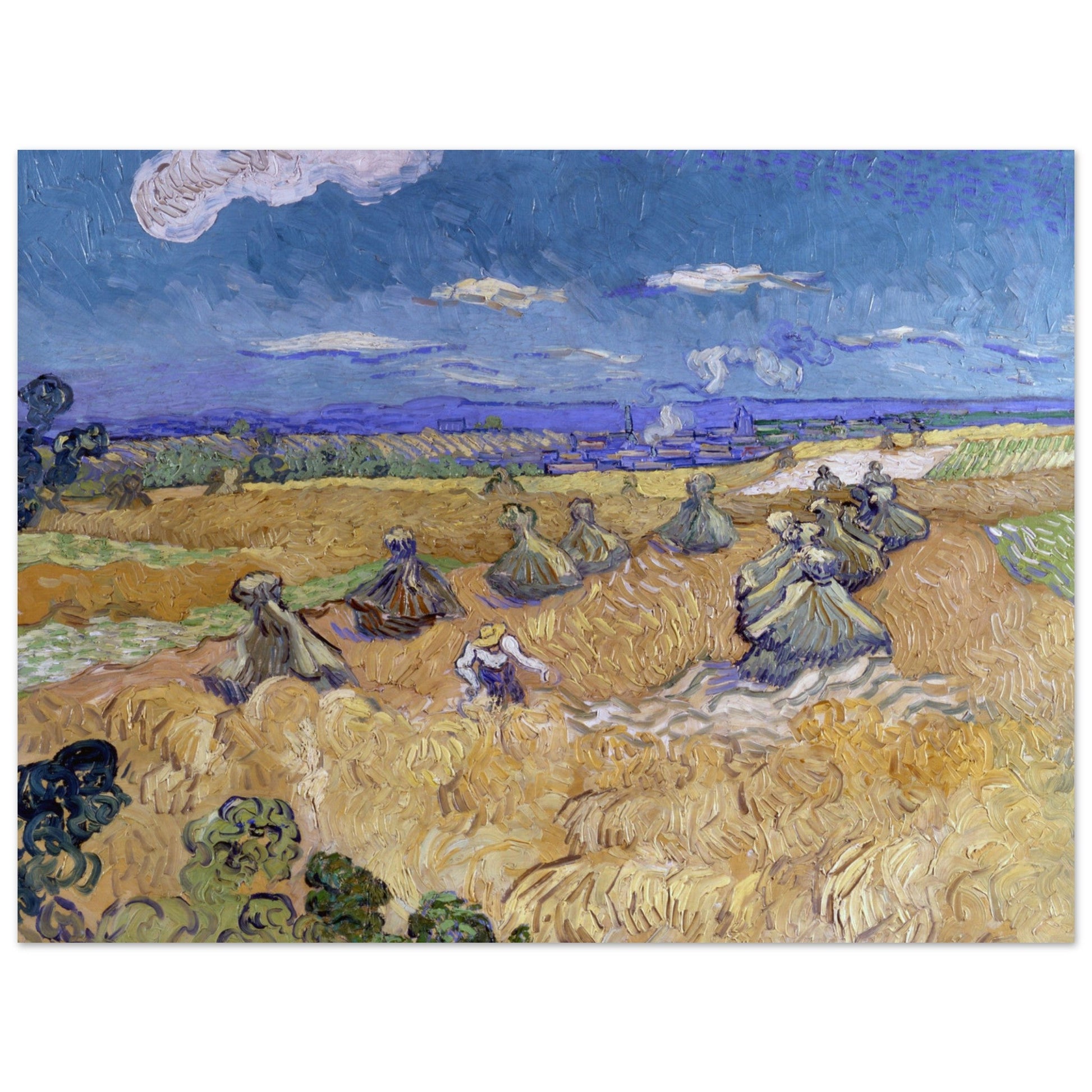 Wheat Fields with Reaper, Auvers by Van Gogh - Print Material - Master's Gaze