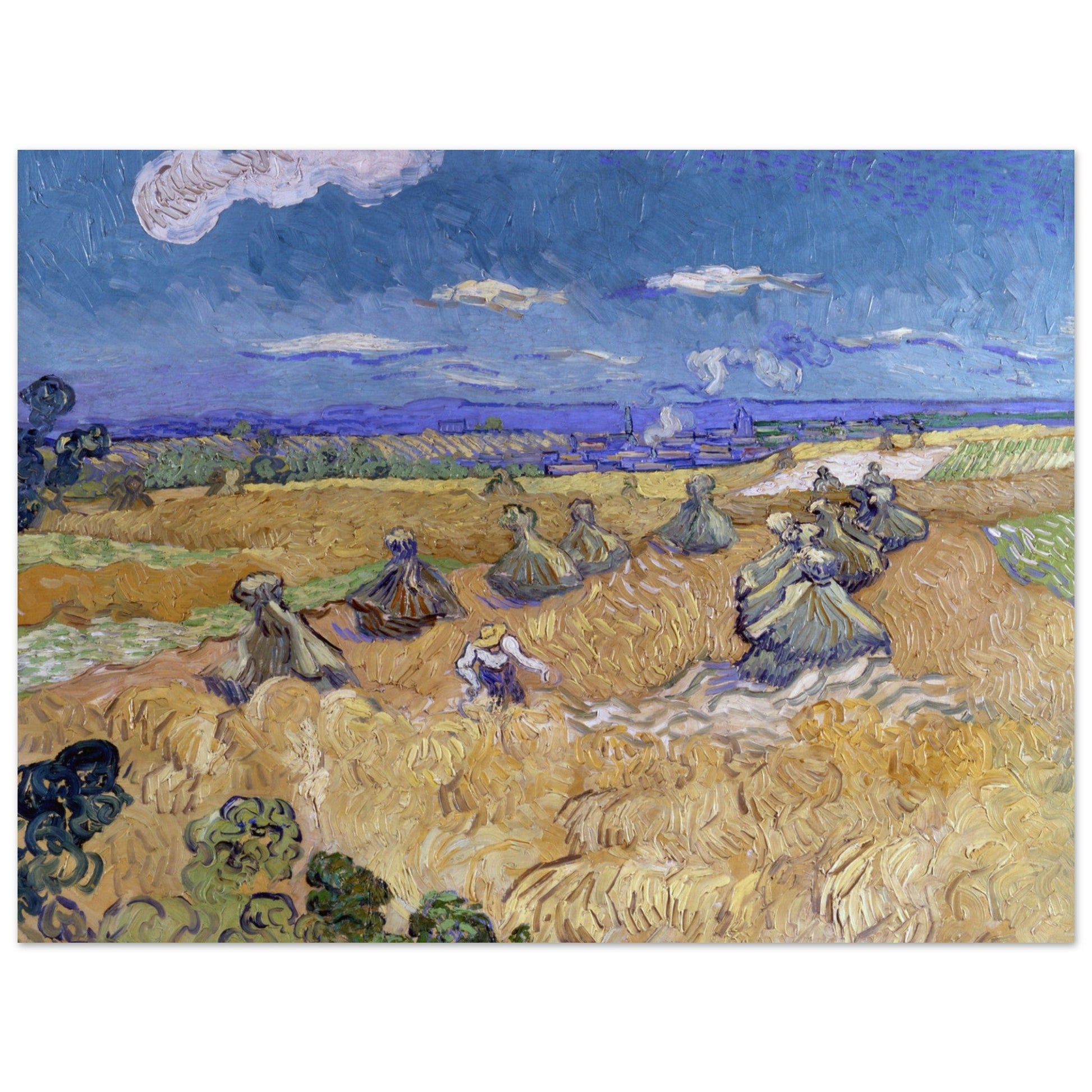 Wheat Fields with Reaper, Auvers by Van Gogh - Print Material - Master's Gaze