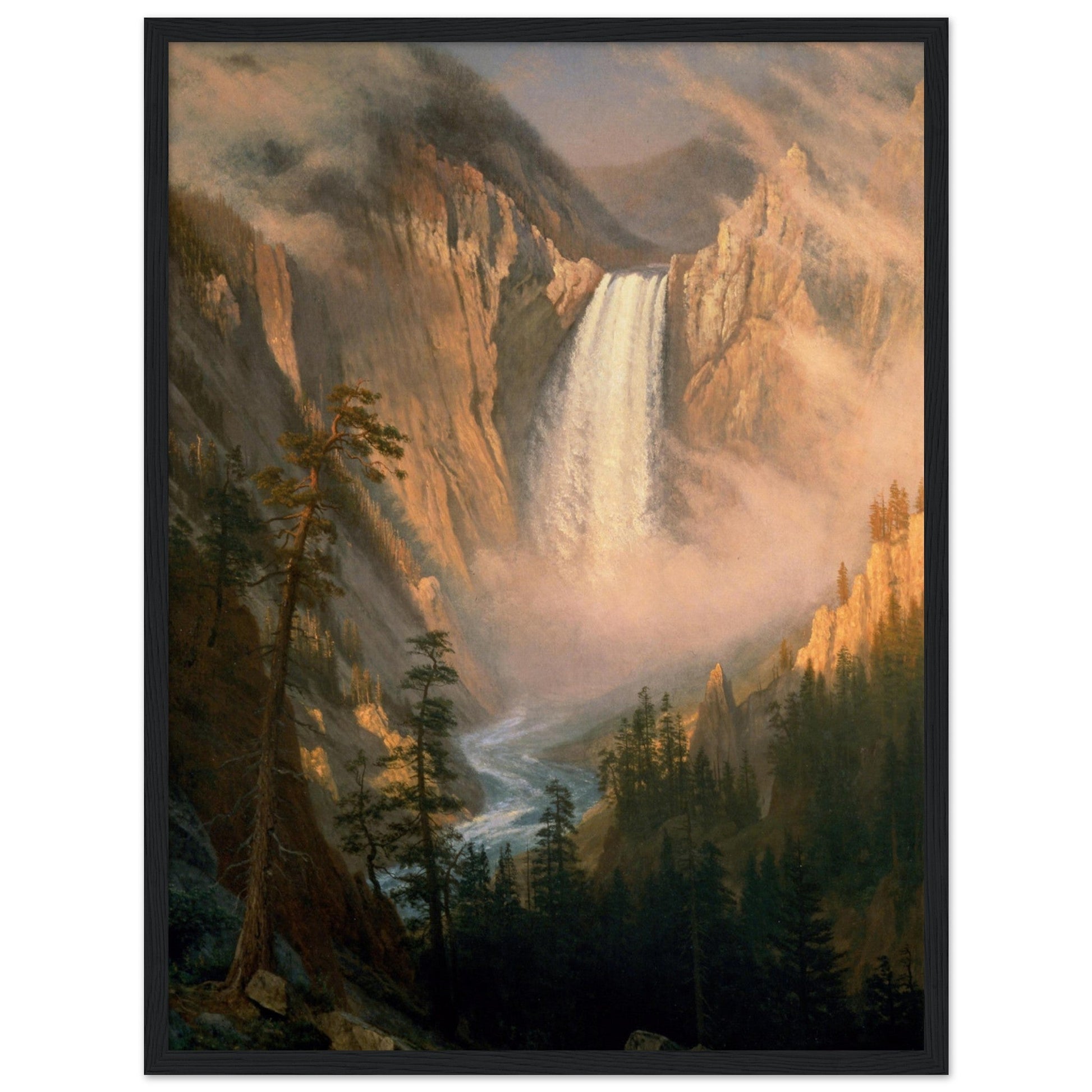 Yellowstone Falls (1881) by Albert Bierstadt - Print Material - Master's Gaze