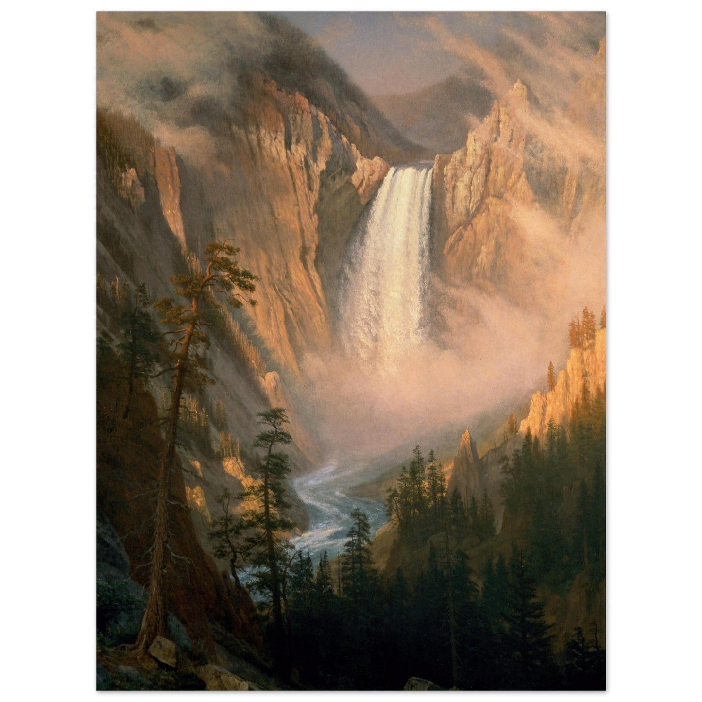 Yellowstone Falls (1881) by Albert Bierstadt - Print Material - Master's Gaze